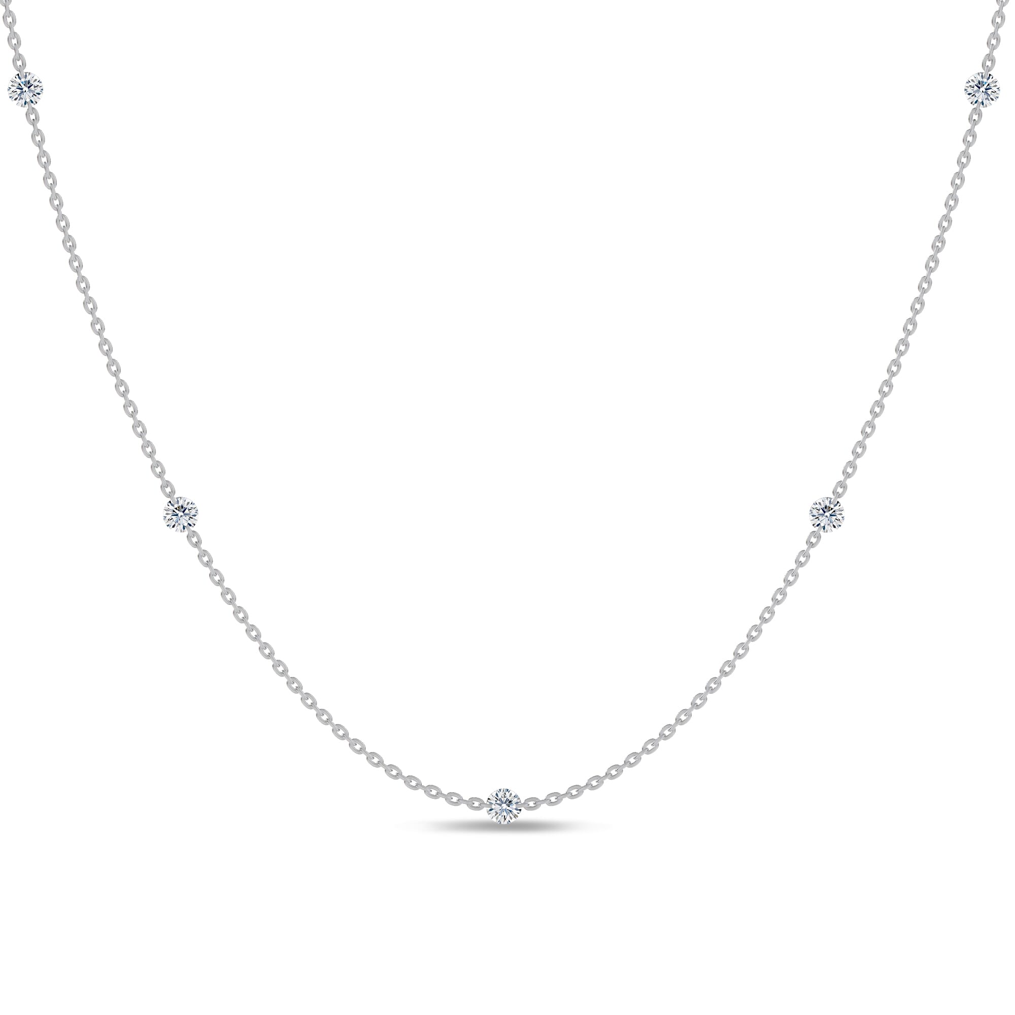Floating Lab Diamond Station Necklace