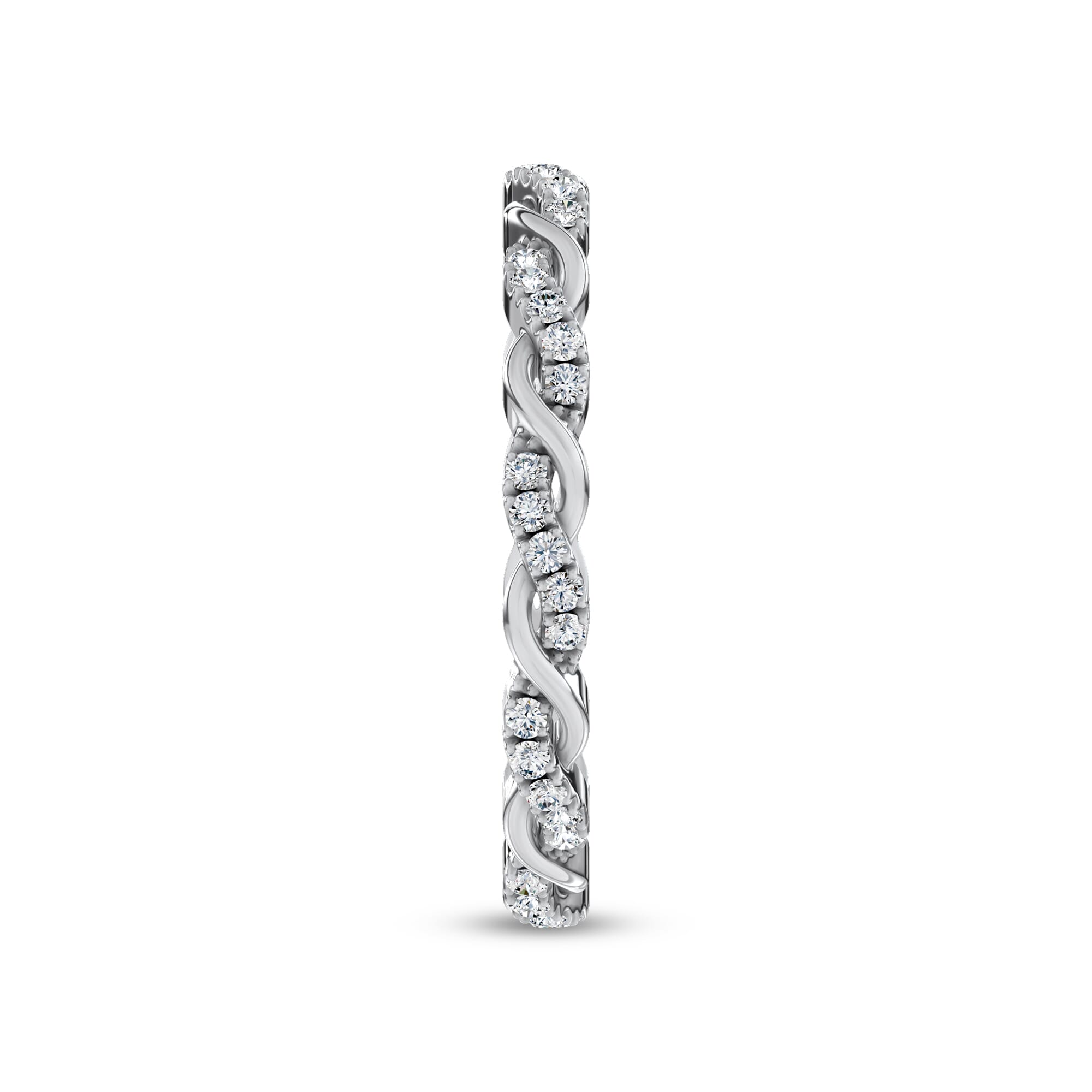 Woven Love Pave Diamond Eternity Band by Christian Siriano