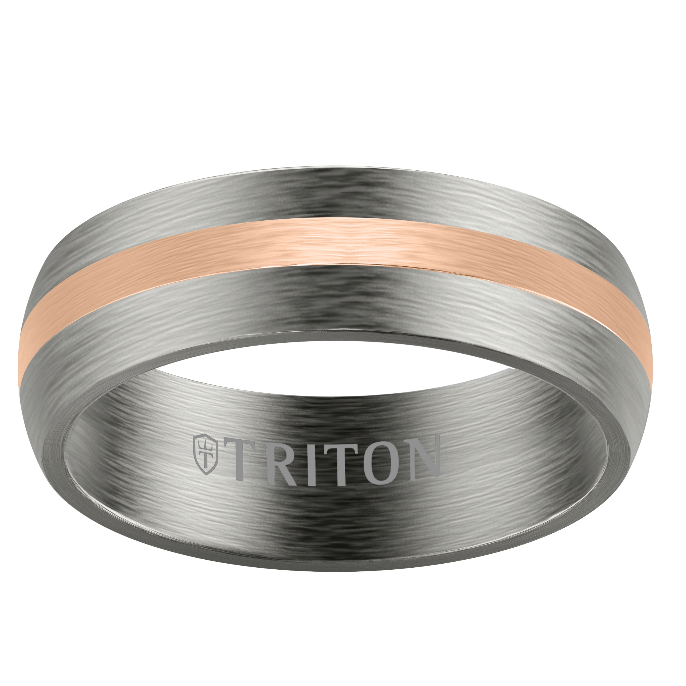 Low Dome Tantalum With Gold Inlay Brushed Band (7mm)