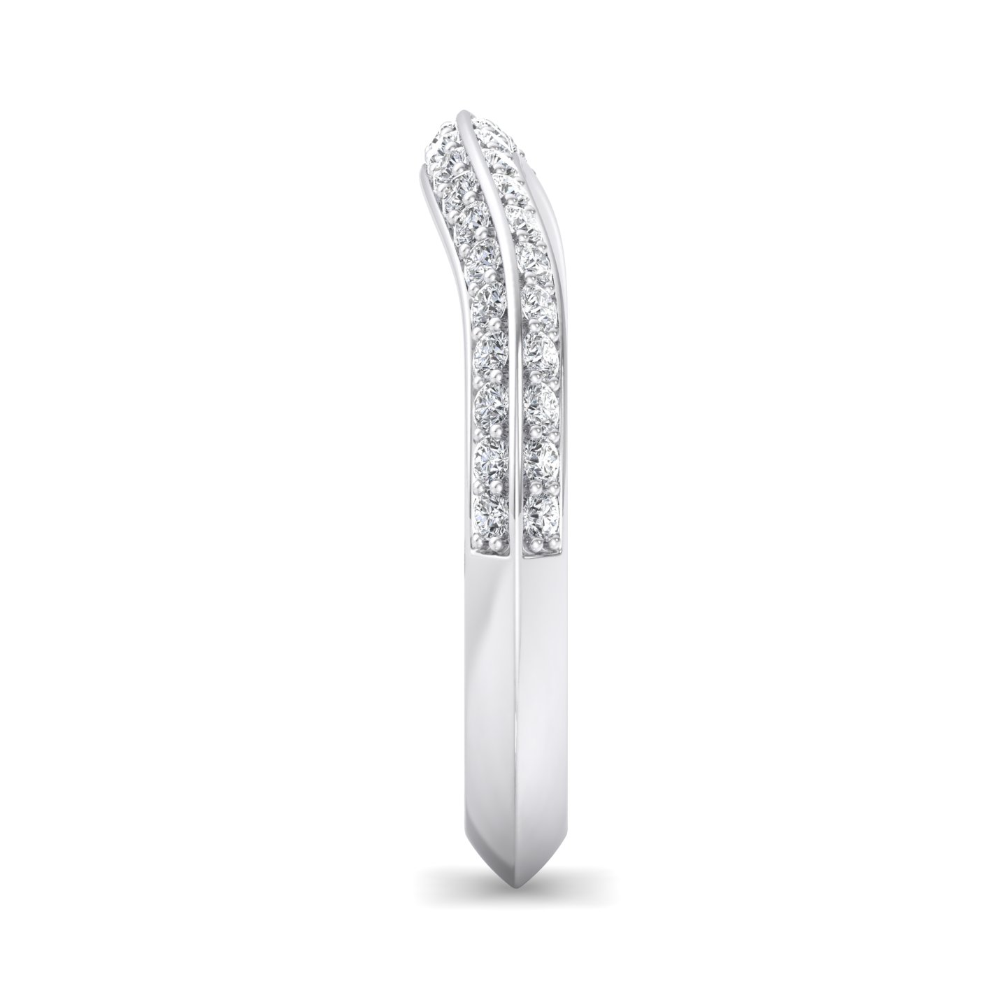 Gloria Knife-Edge Pave Band