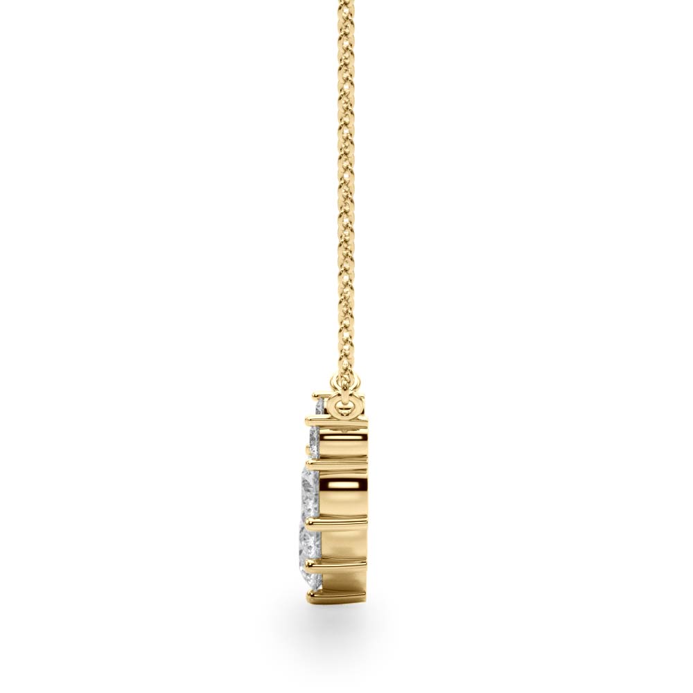 Scattered Round Lab Grown Diamond Curved Necklace
