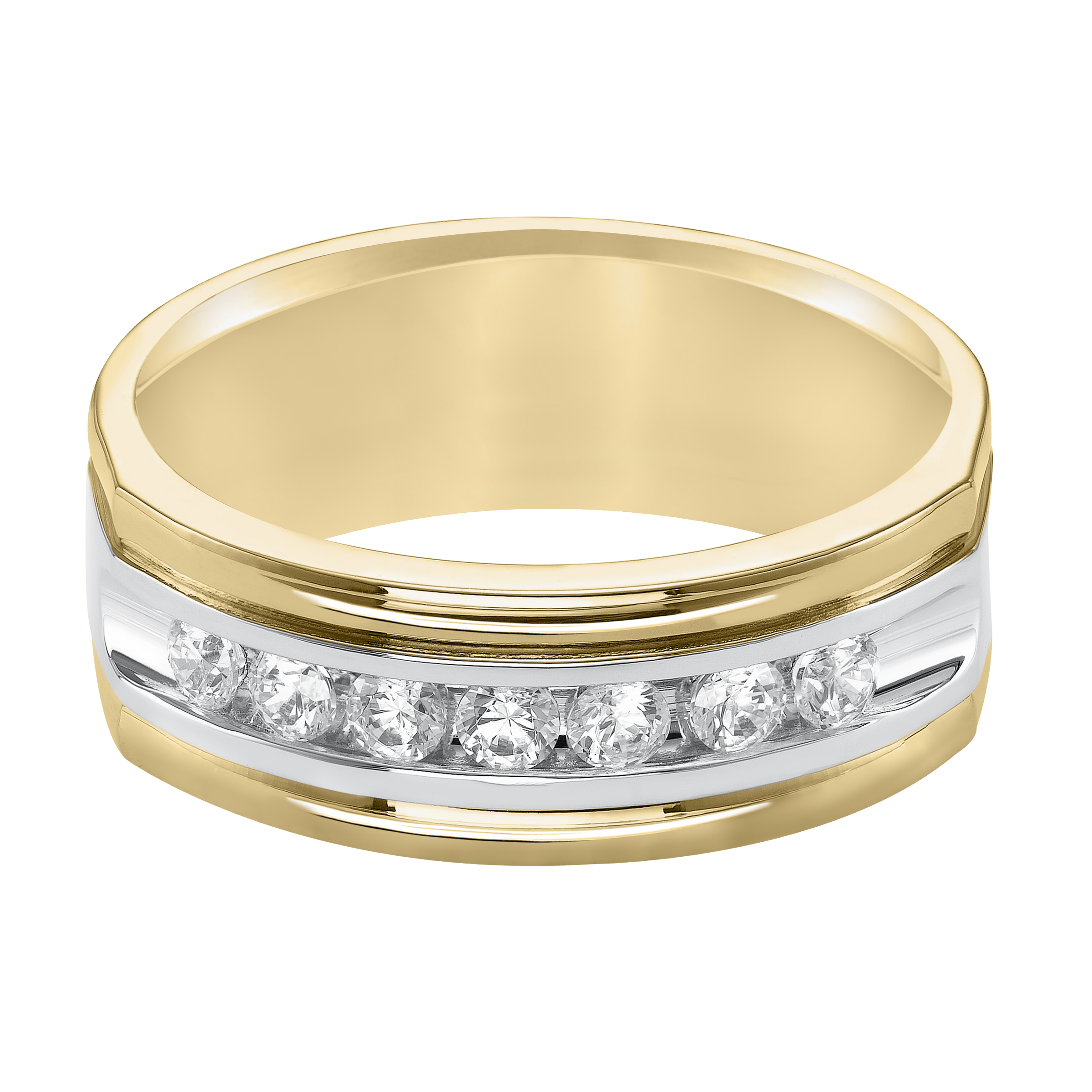 Two-Tone Diamond Channel Set Band