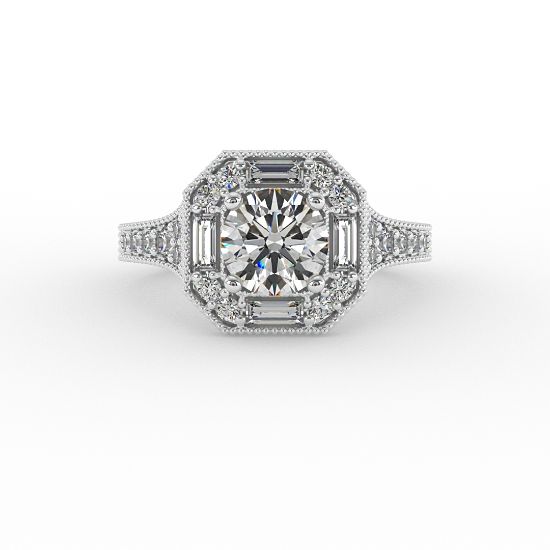 Willa Octagonal Halo Engagement Ring