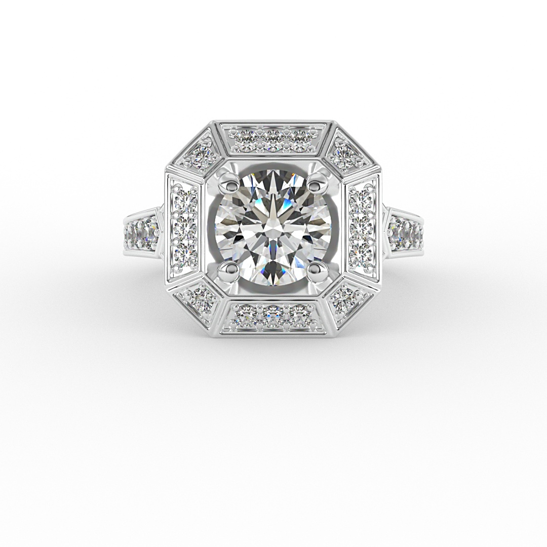 Alessandra Halo Engagement Ring