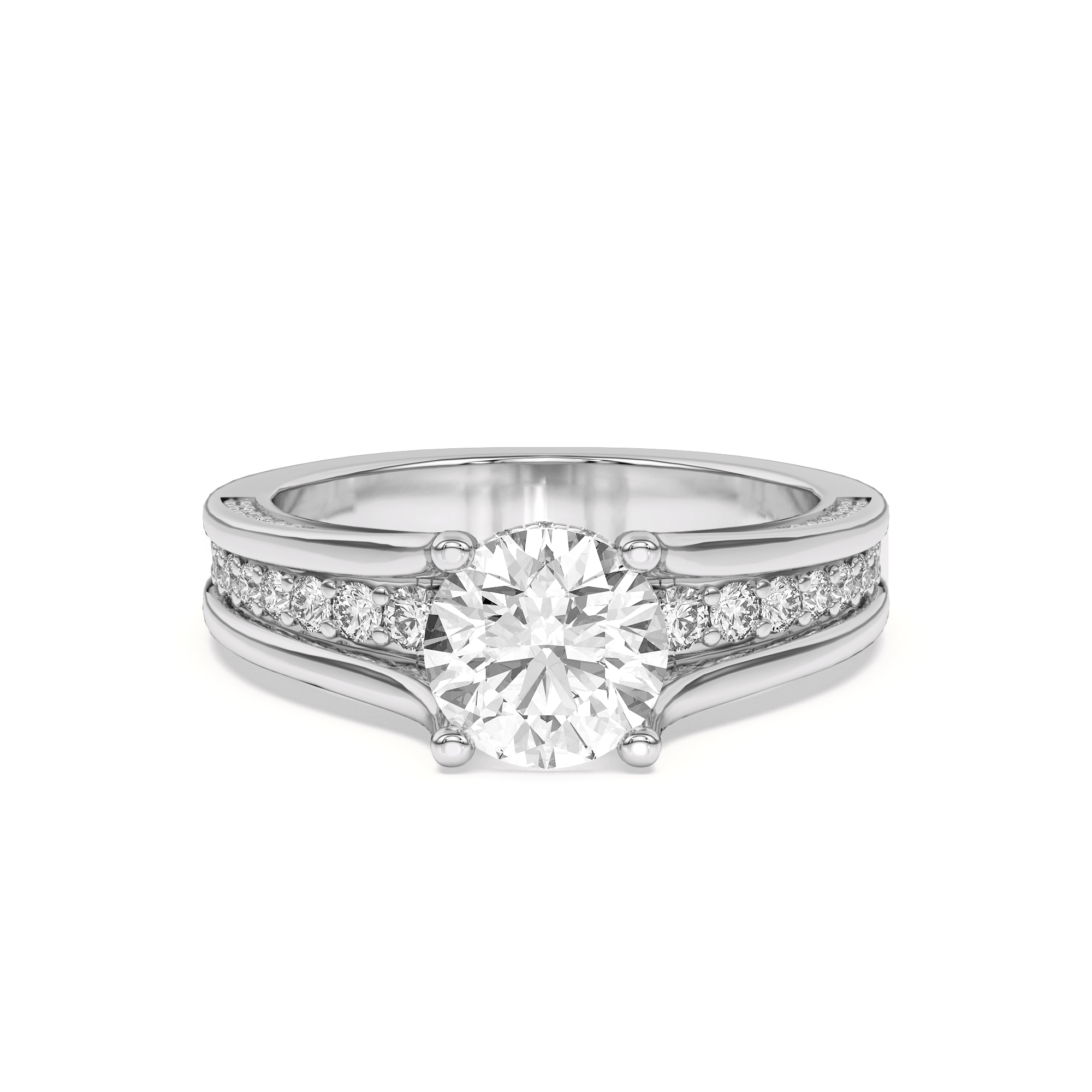 Vesara Pave Split Band Engagement Ring