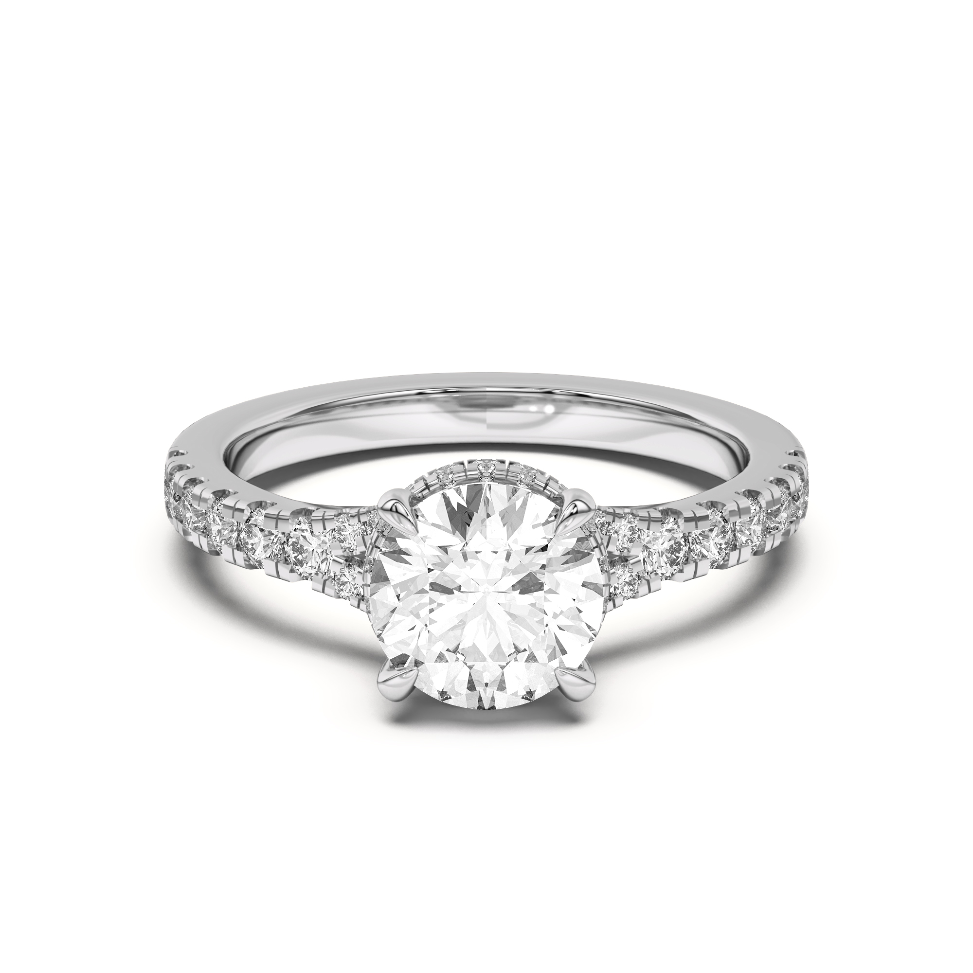 Orbit Halo Split Pave Engagement Ring