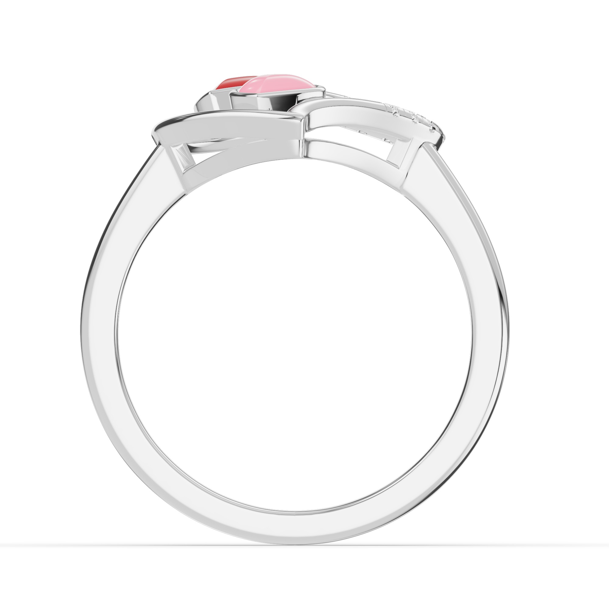 Duet Pave Heart Ring