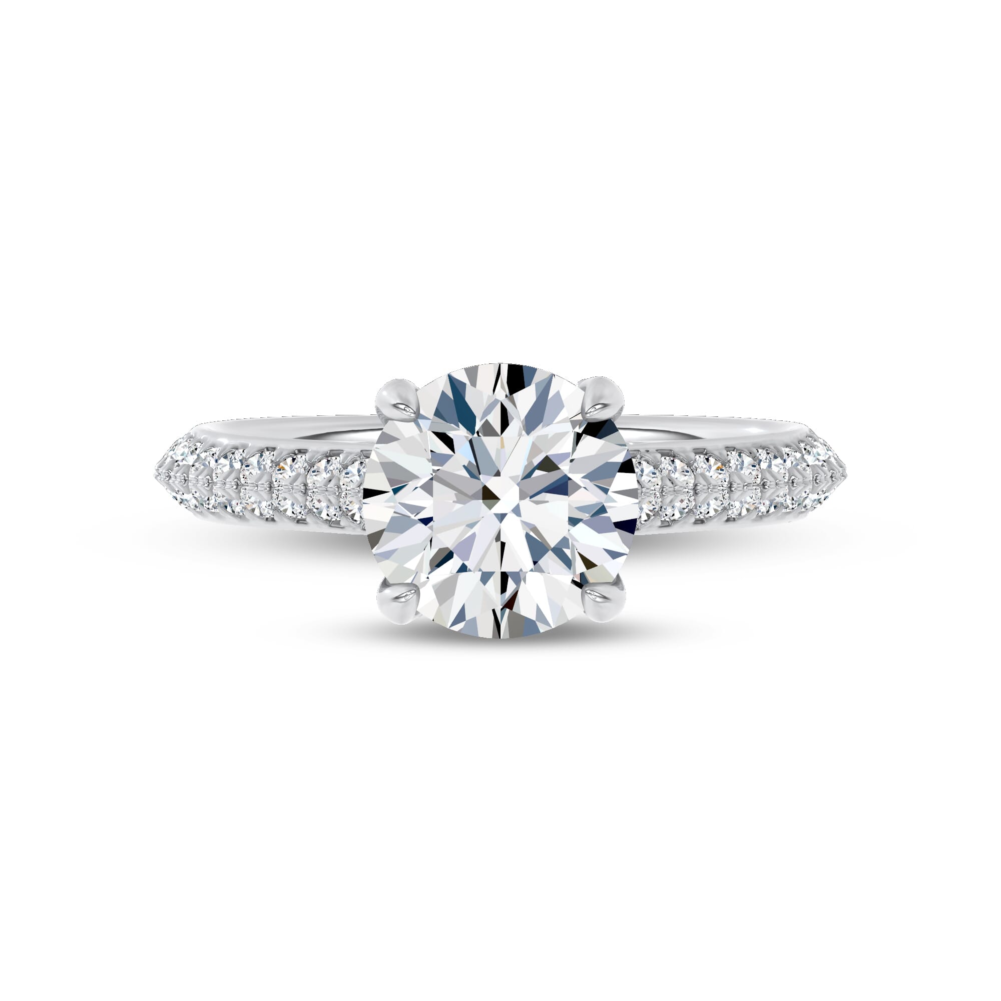 Vive Knife-Edge Pave Engagement Ring by Christian Siriano