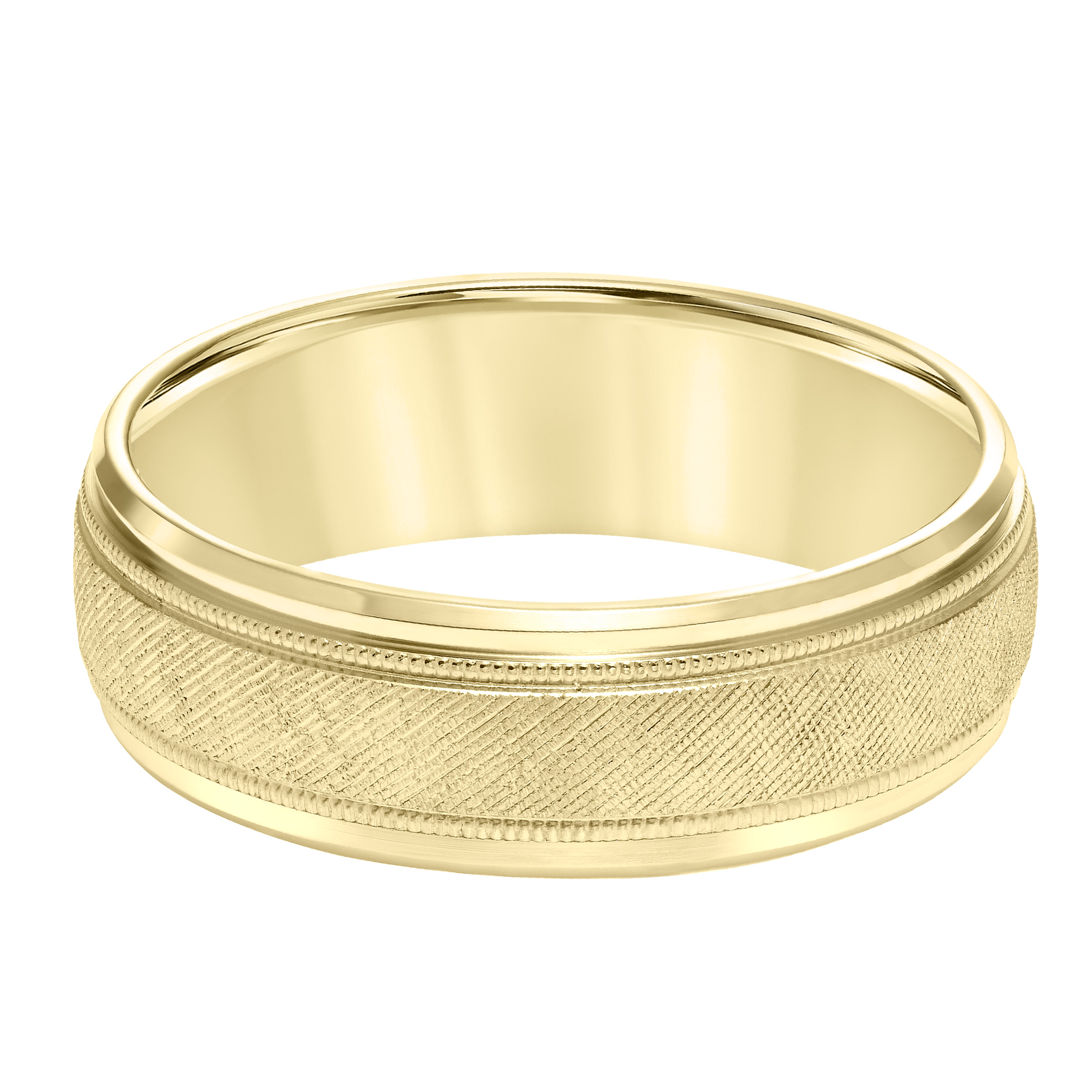 Step Edge Florentine Finish Wedding Band (7mm)