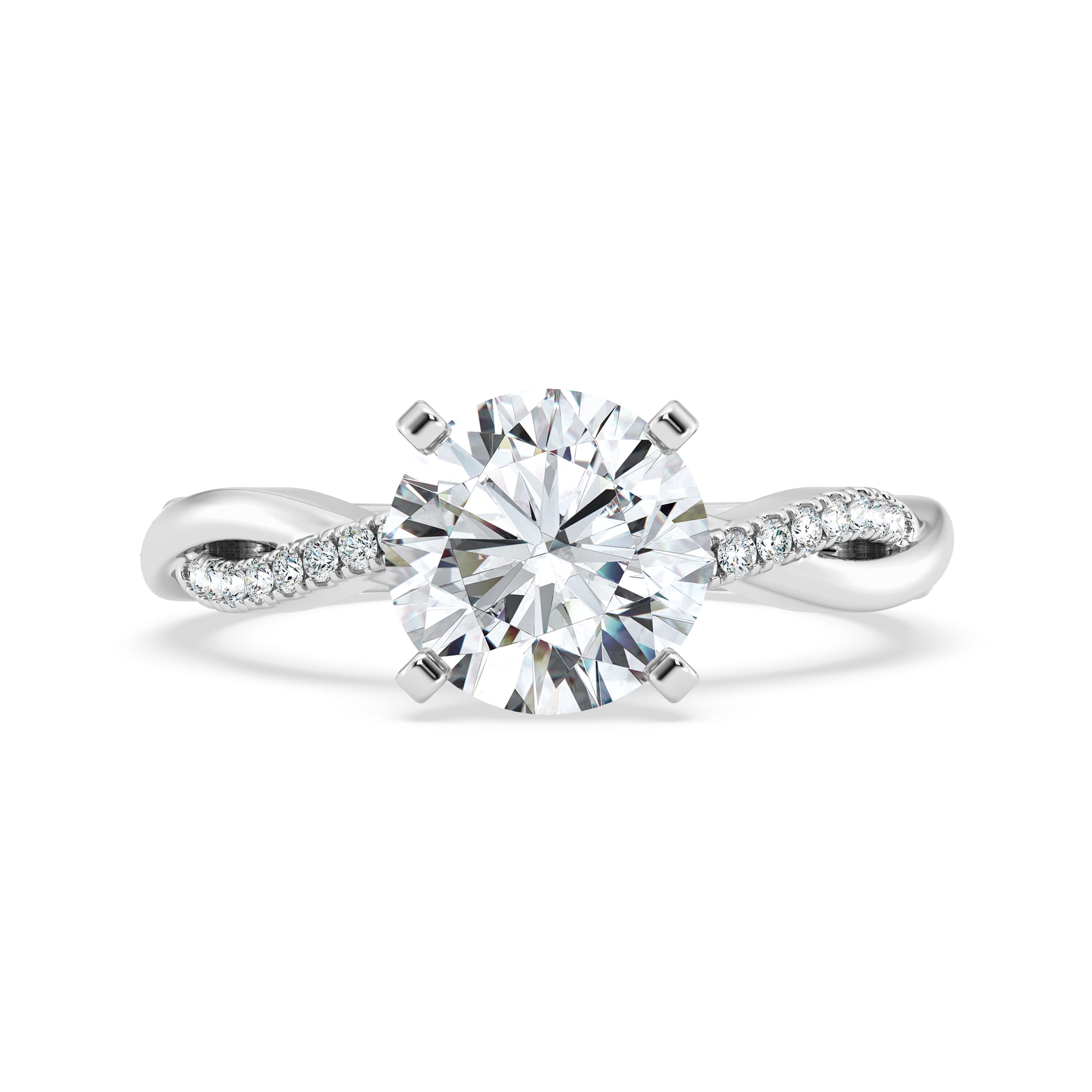 Signature Hearts and Arrows Pave Twist Engagement Ring With Hidden Halo Engagement Ring