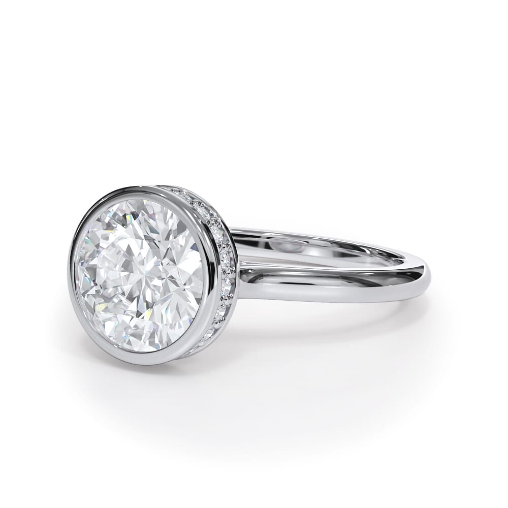 Enigma Bezel Hidden Halo Engagement Ring