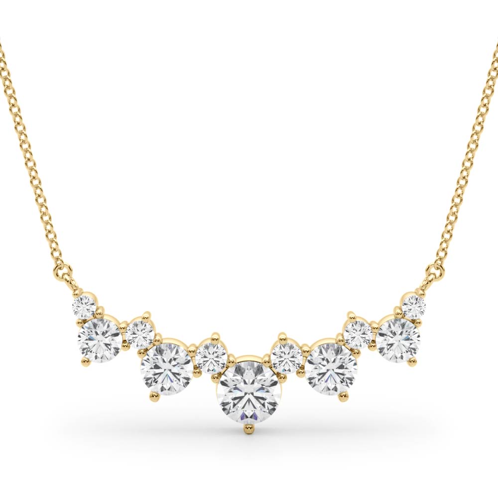 Scattered Round Lab Grown Diamond Curved Necklace