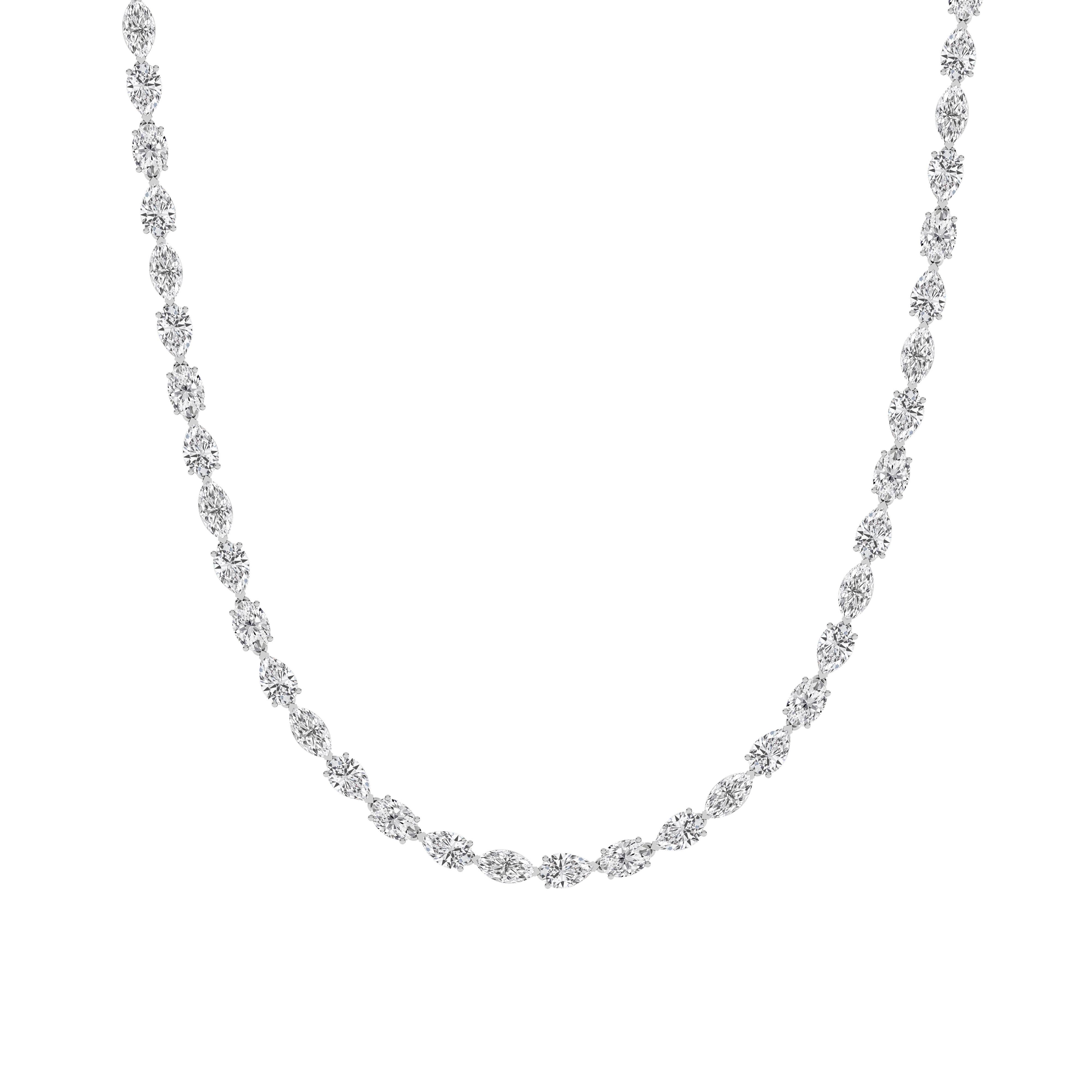 Adjustable Mixed-Shape Lab Diamond Eternity Necklace (25.00 ct. tw.)