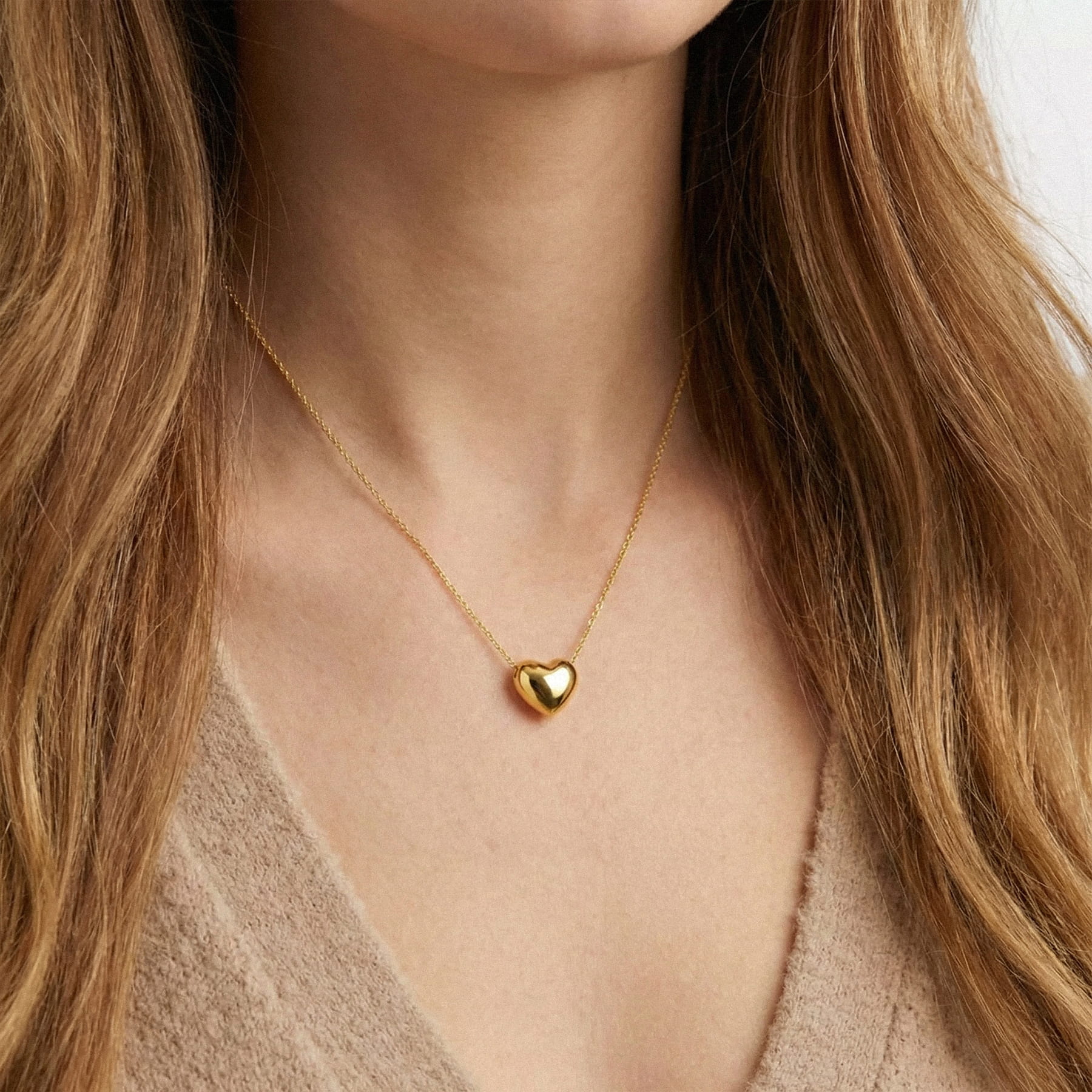 Mini Puff Heart Necklace