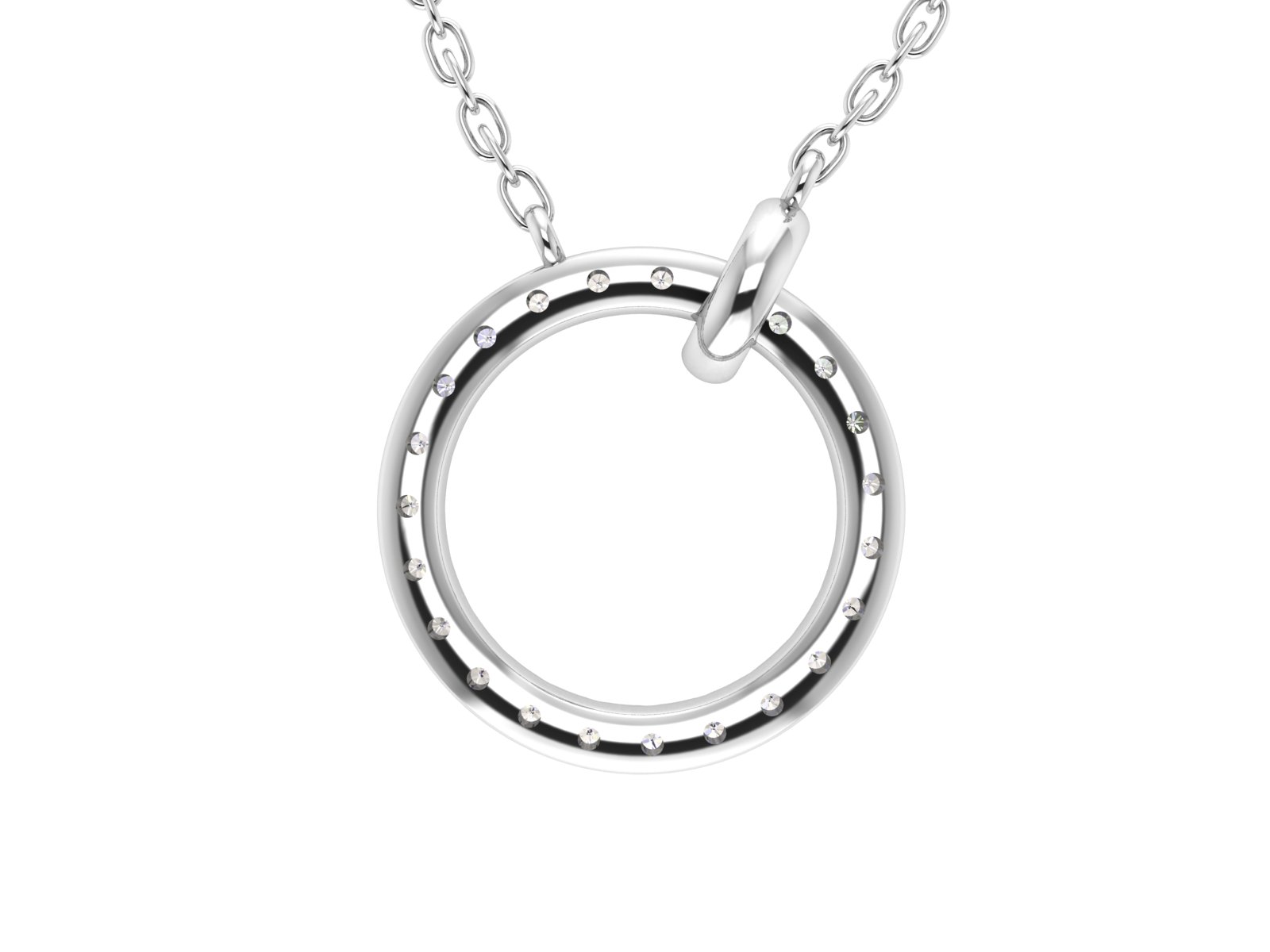 Brilliant Pavé Lab Diamond Circle Necklace