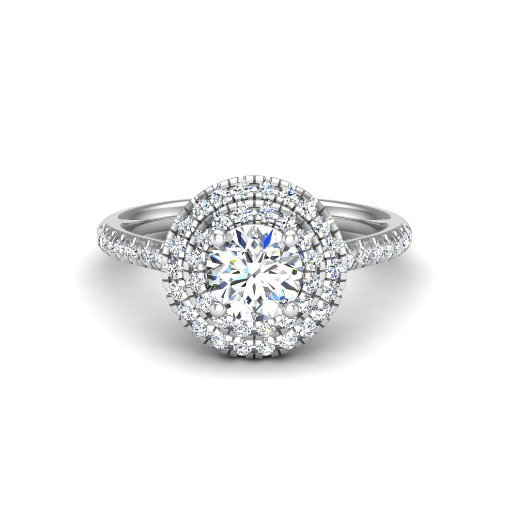 Maya Double Halo Engagement Ring