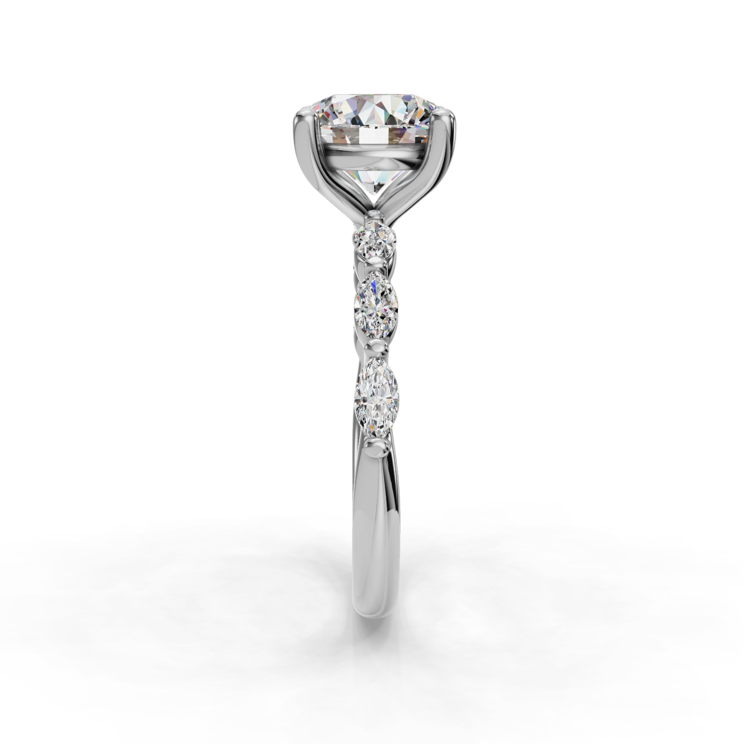 Oramar Classic Marquise Diamond Engagement Ring