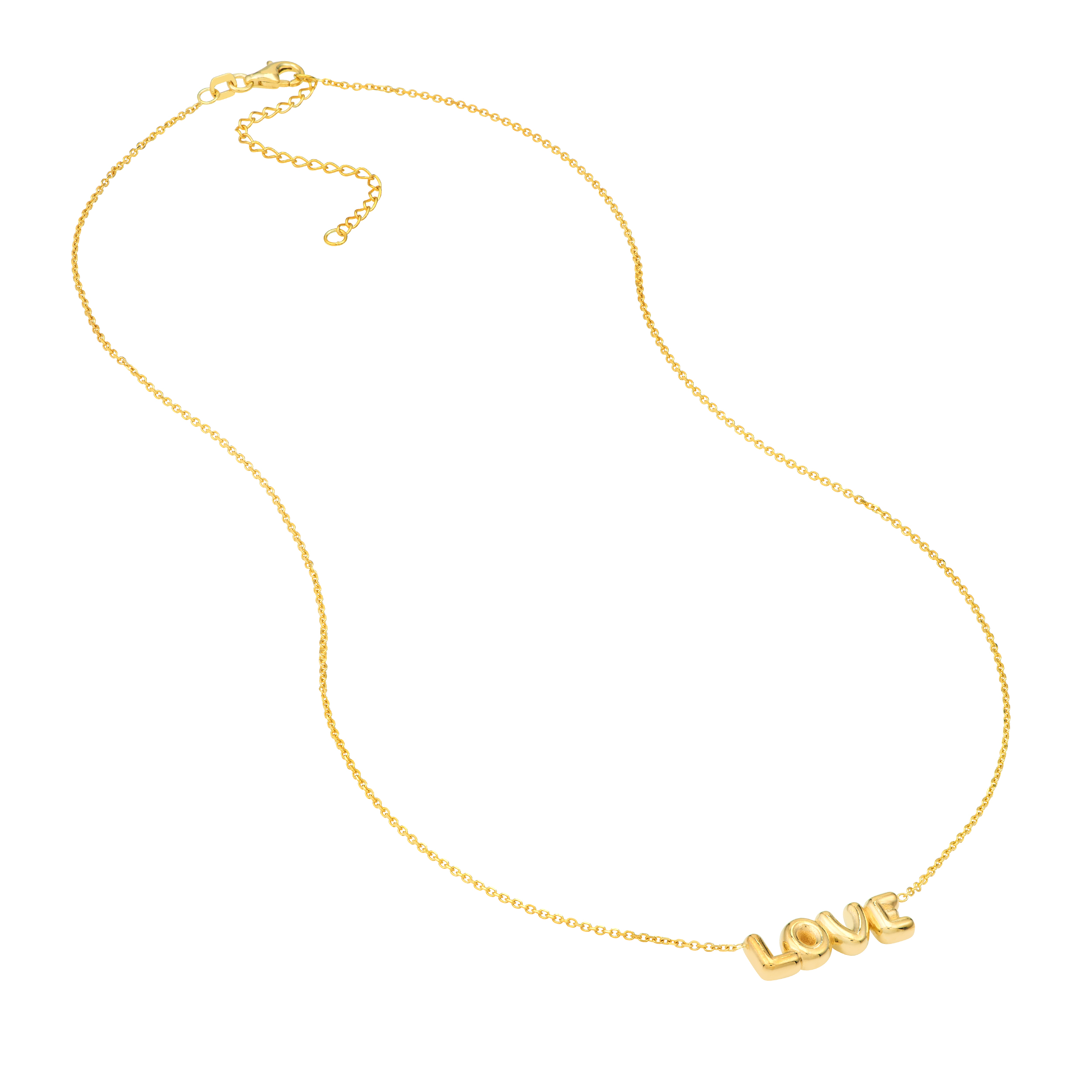 Puffed Love Gold Necklace