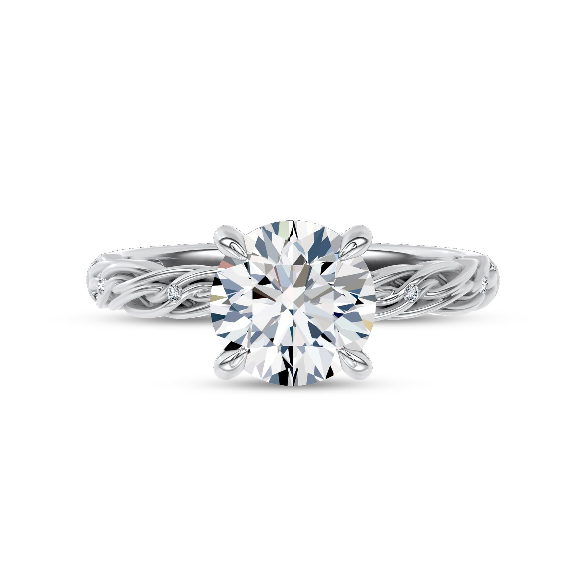 Woven Love Pave Engagement Ring by Christian Siriano
