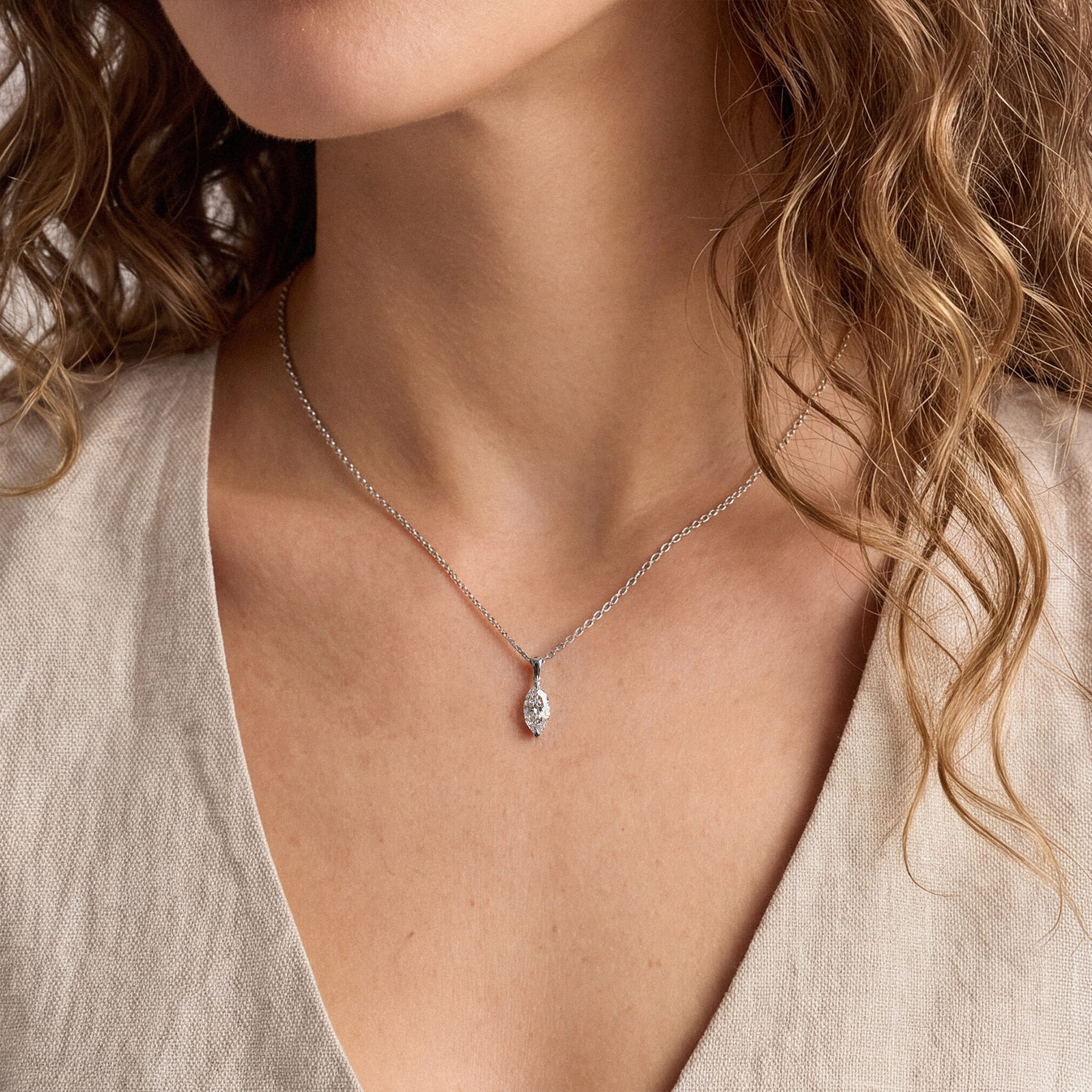 Midnight Halo Marquise Lab Pendant by Christian Siriano
