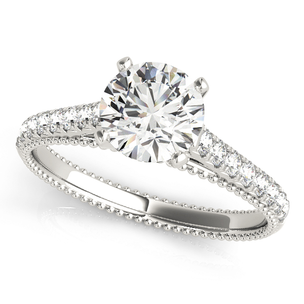 Bess Vintage Inspired Pave Diamond Engagement Ring