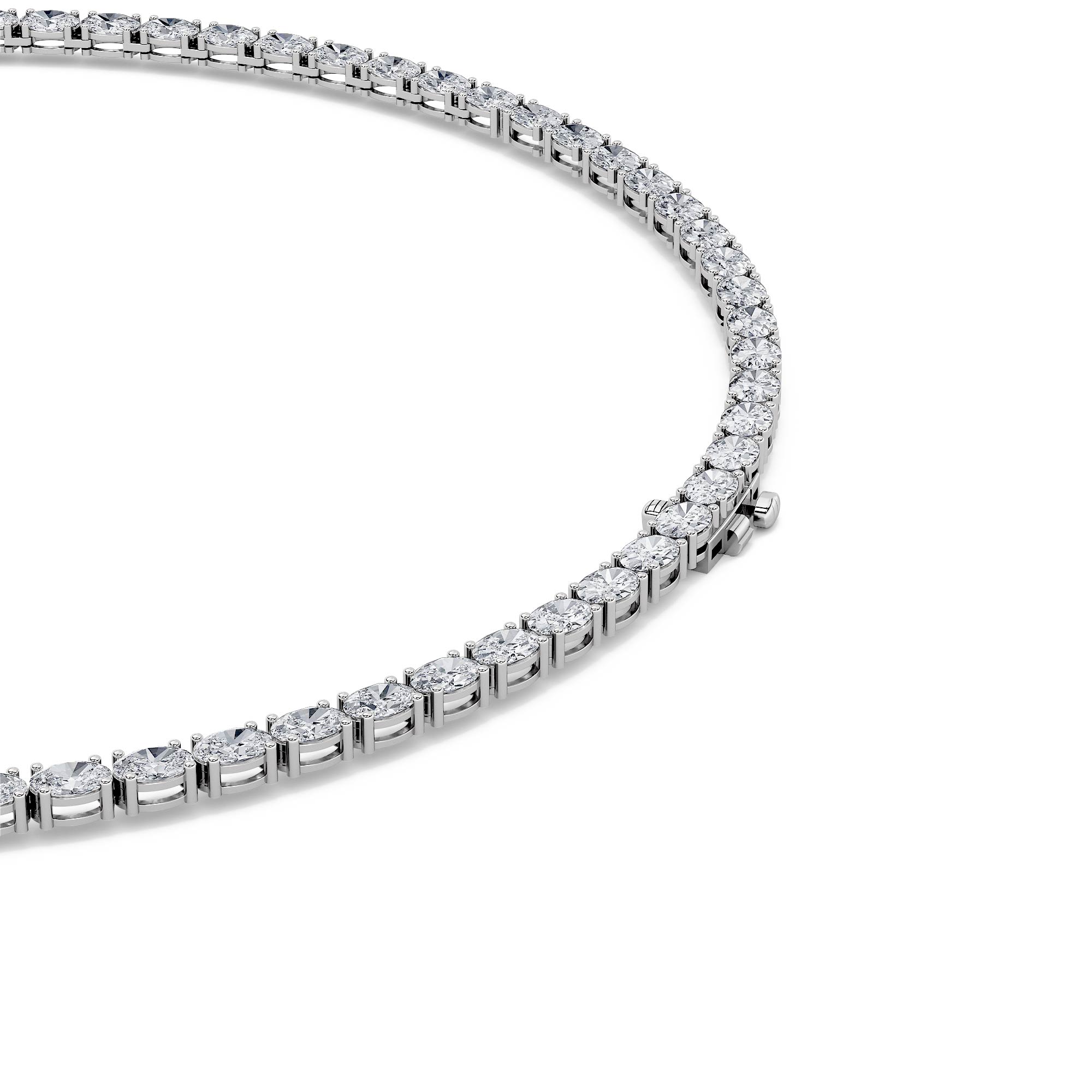 Adjustable Oval Lab Diamond Eternity Necklace