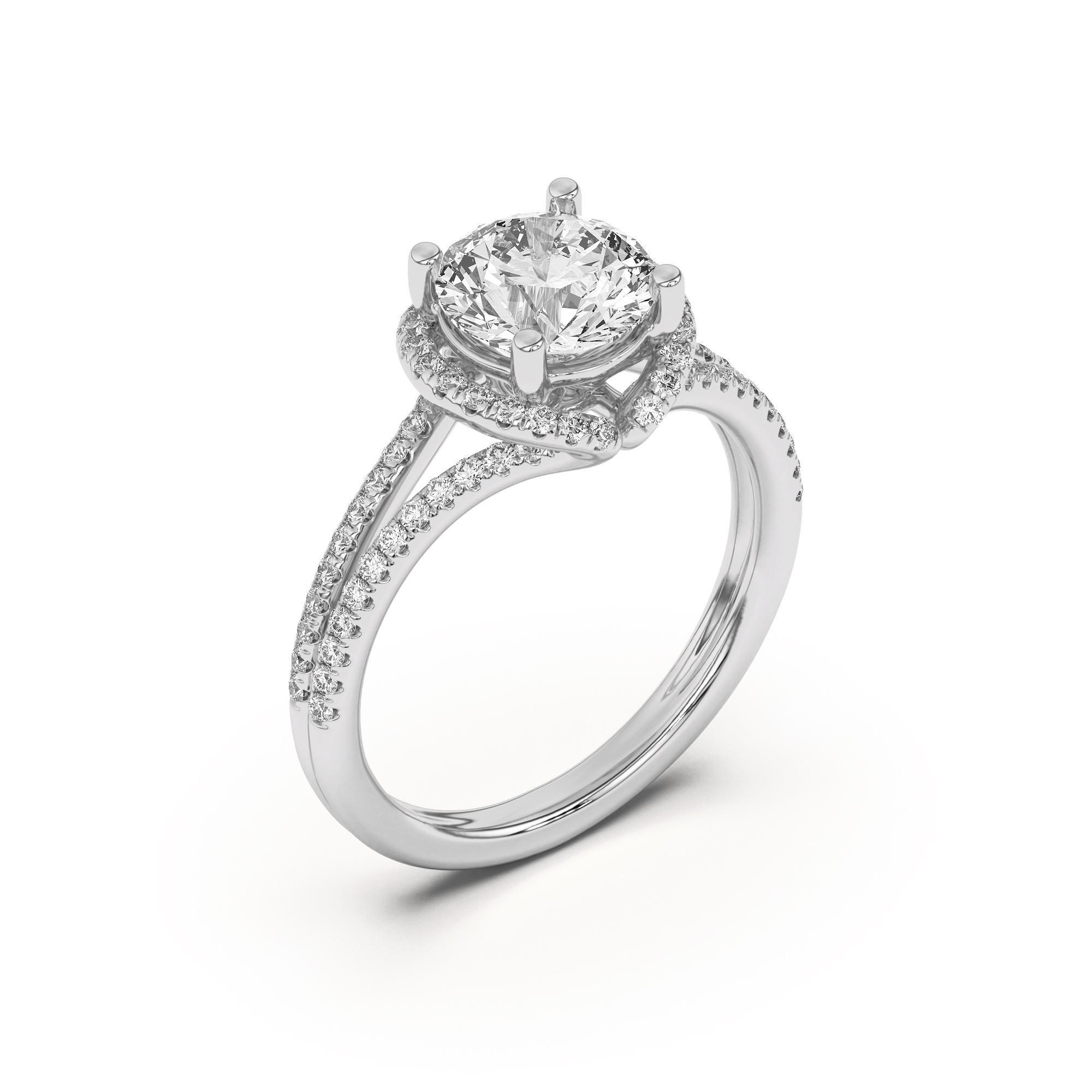 Andra Folded Halo Engagement Ring