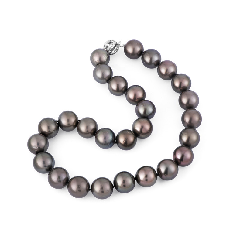 Tahitian Black Pearl Necklace (15-16 mm, 17.5")