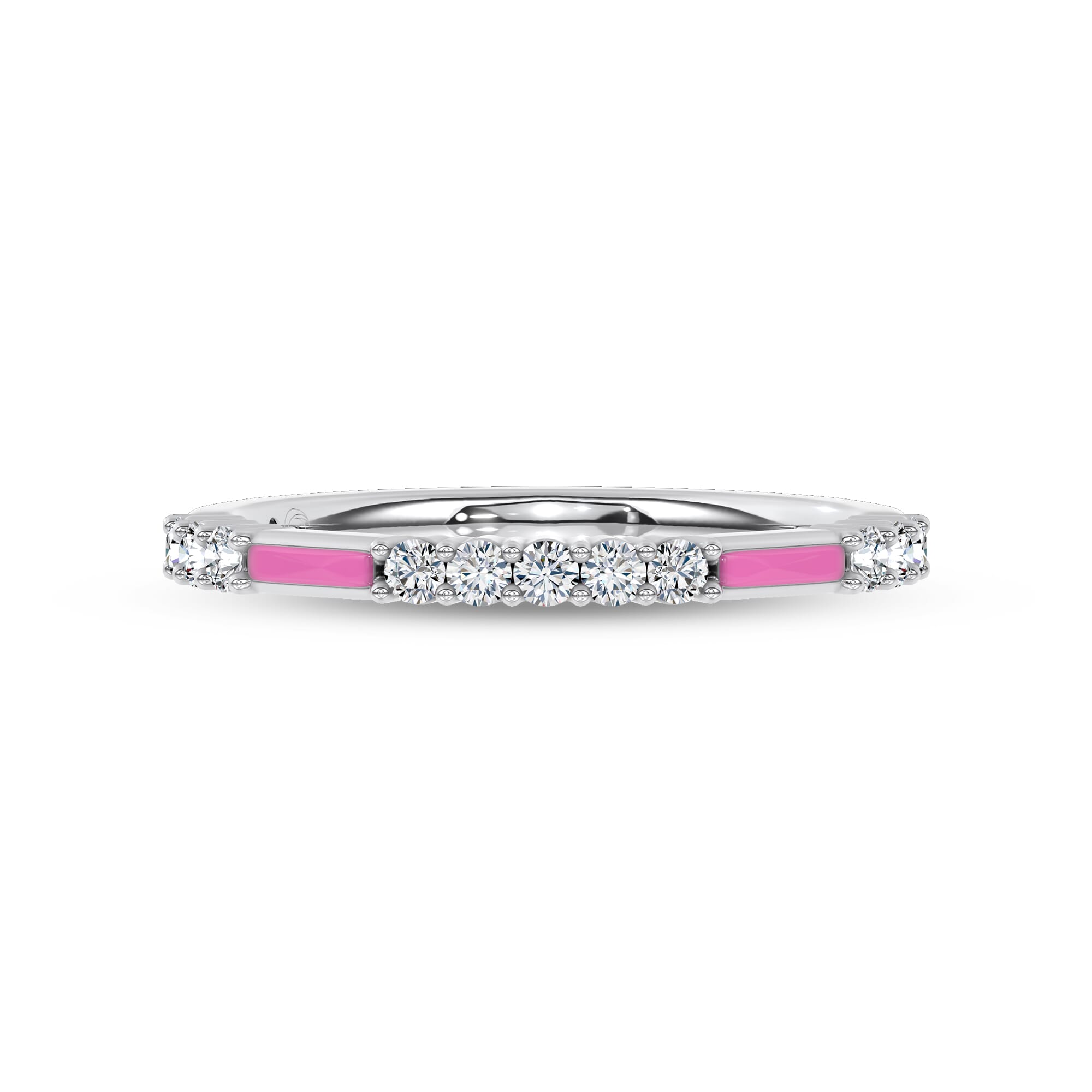 Rosave Pink Ceramic Lab Diamond Band by Christian Siriano