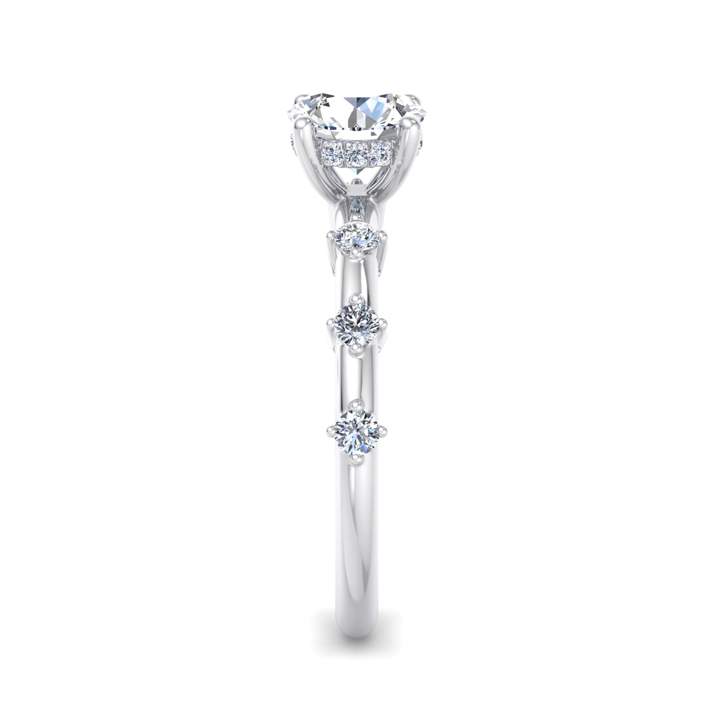 Erin Spaced Diamond Ring Hidden Halo Engagement Ring
