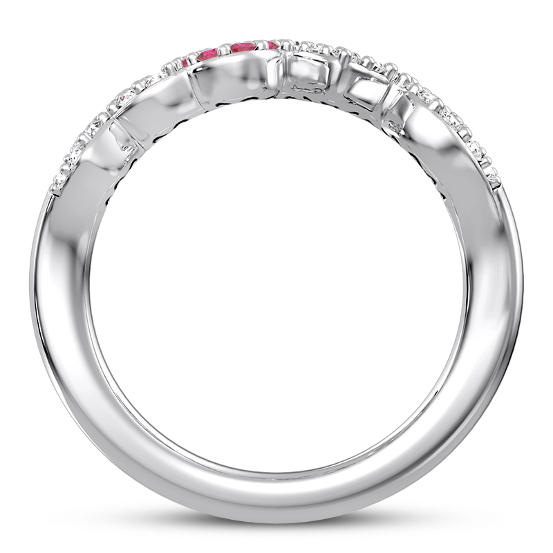 Diamond and Ruby Love Ring