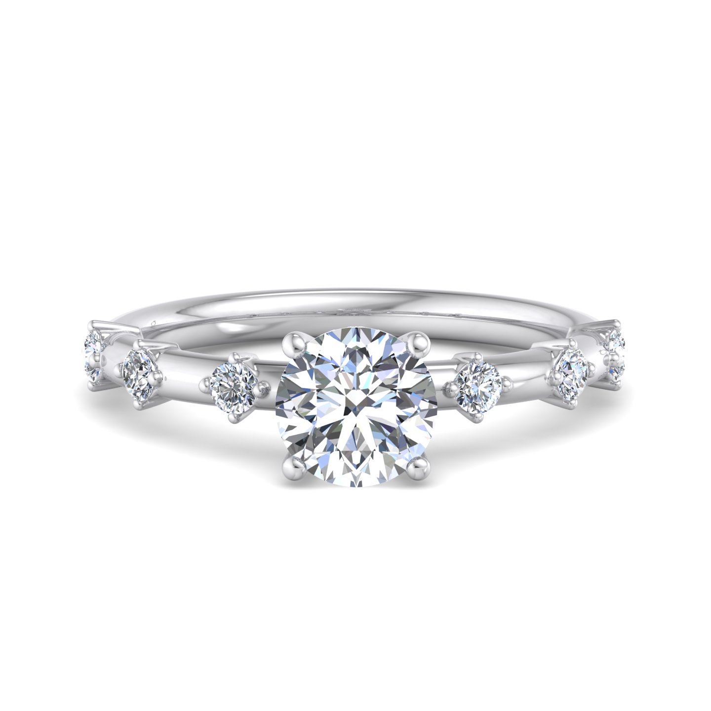 Erin Spaced Diamond Ring Hidden Halo Engagement Ring