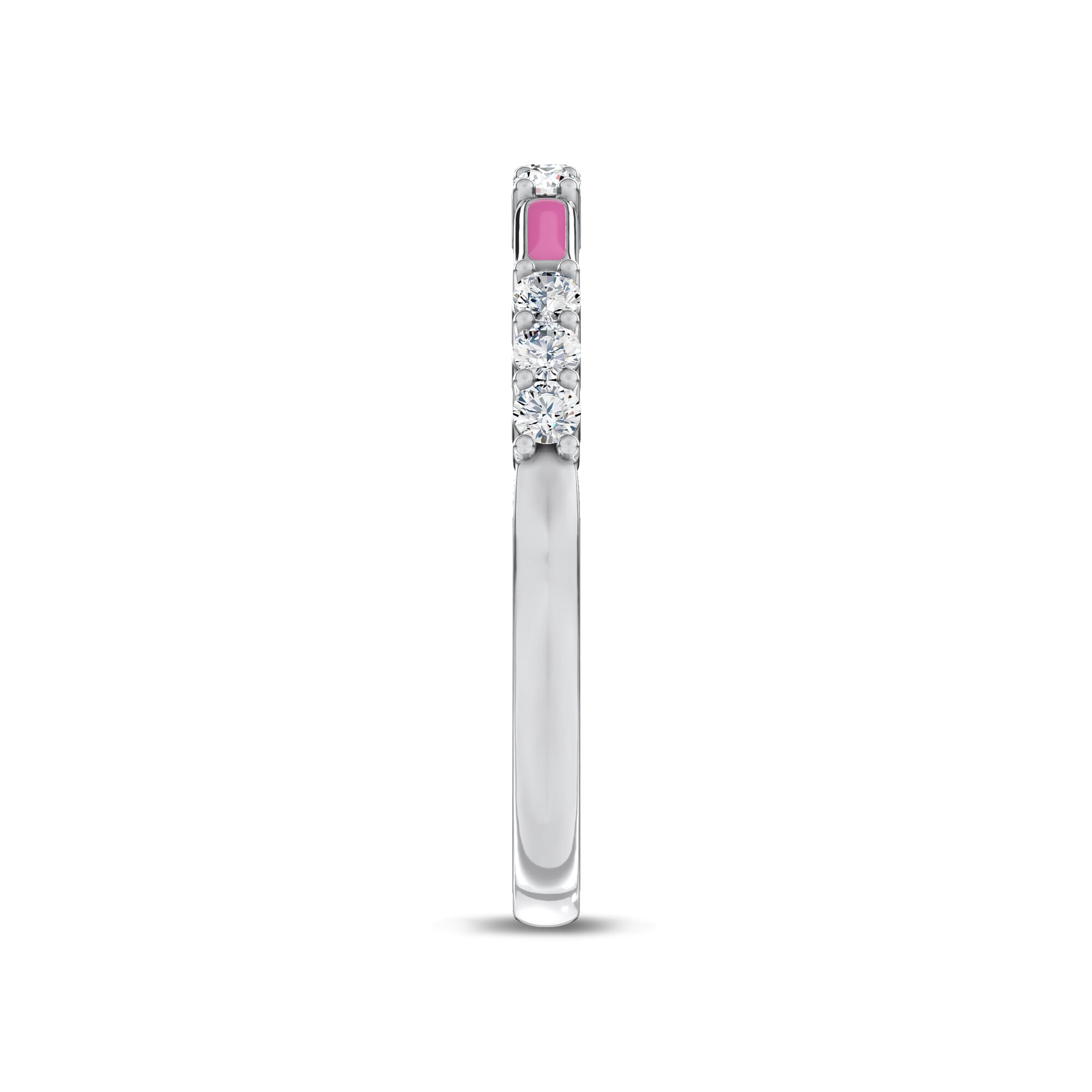 Fiora Pink Ceramic Diamond Band by Christian Siriano
