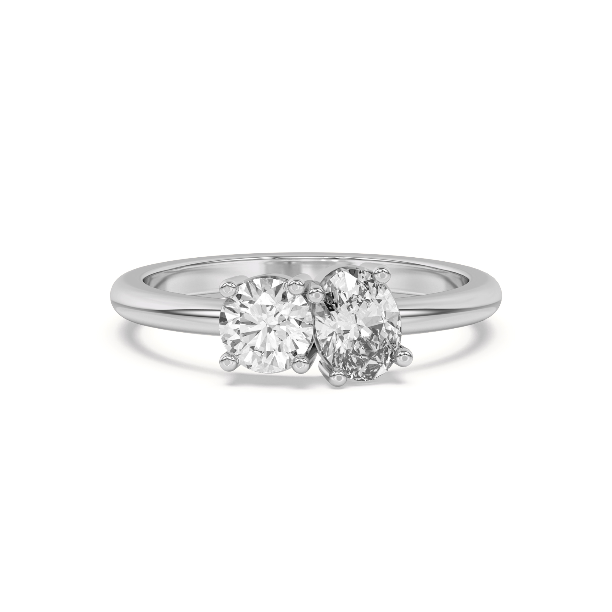 Toi et Moi Round and Oval Lab Ring (1.00 cttw)