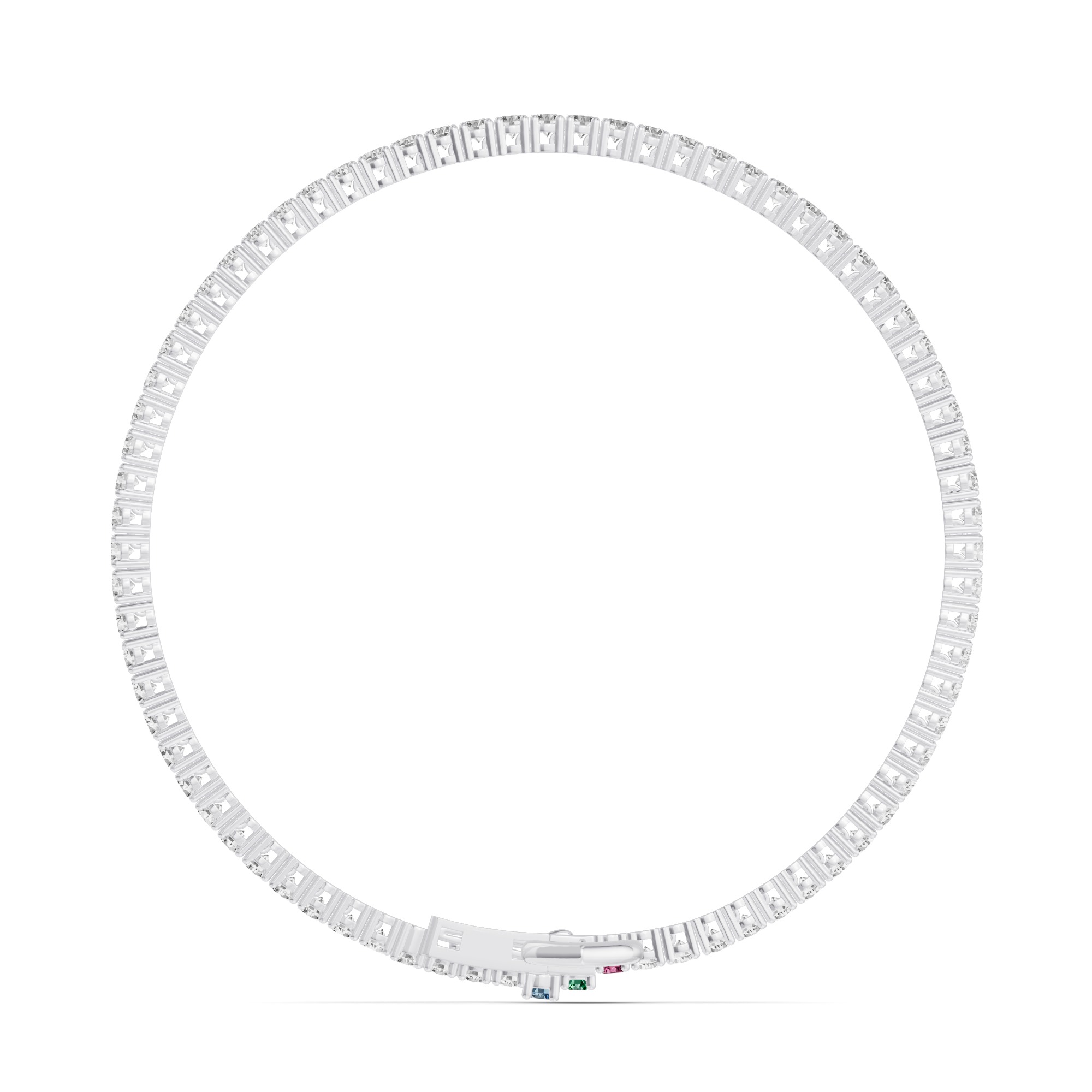 Heart Charm Diamond Tennis Bracelet