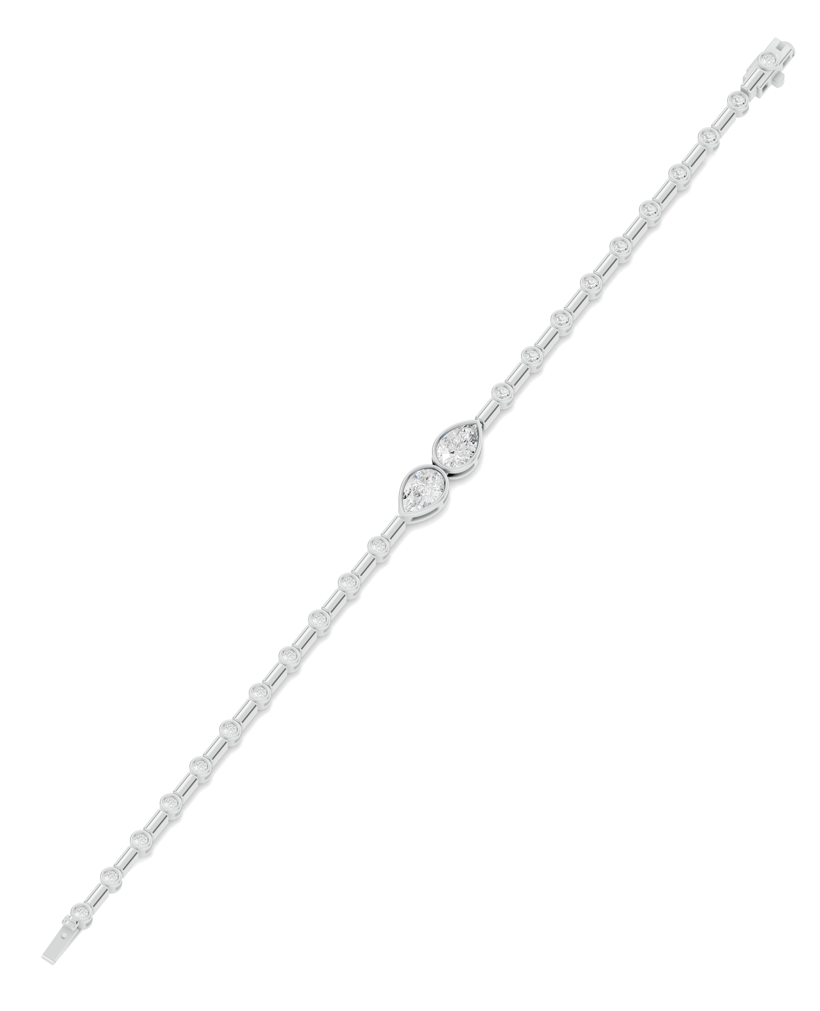 Dual Pear Diamond Station Bracelet