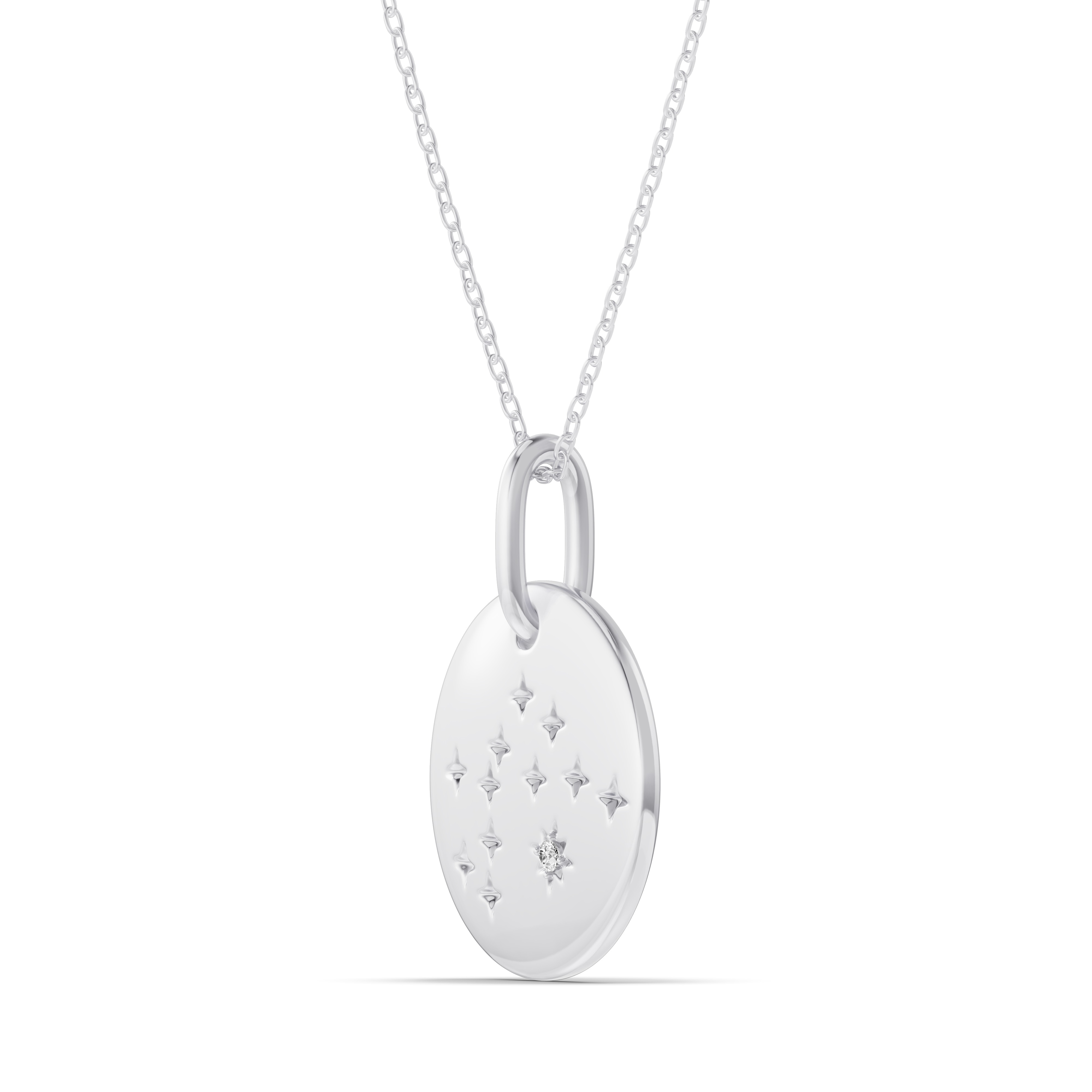 Aquarius Zodiac Constellation Medallion Necklace