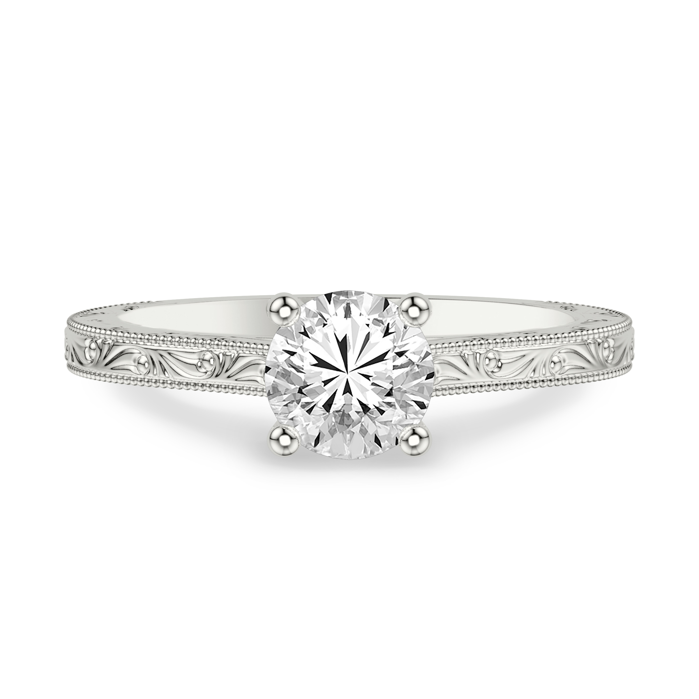 Islay Hand-Engraved Solitaire Engagement Ring