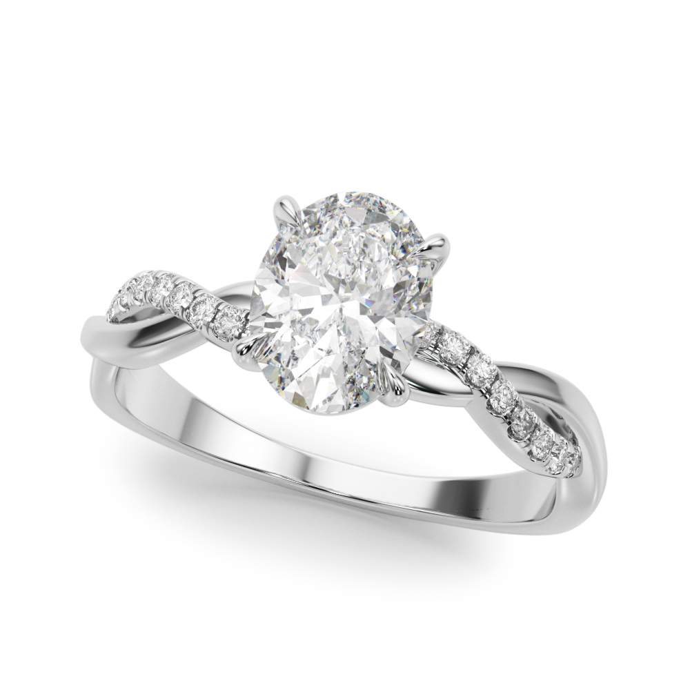 Agatha Braided Pave Diamond Engagement Ring