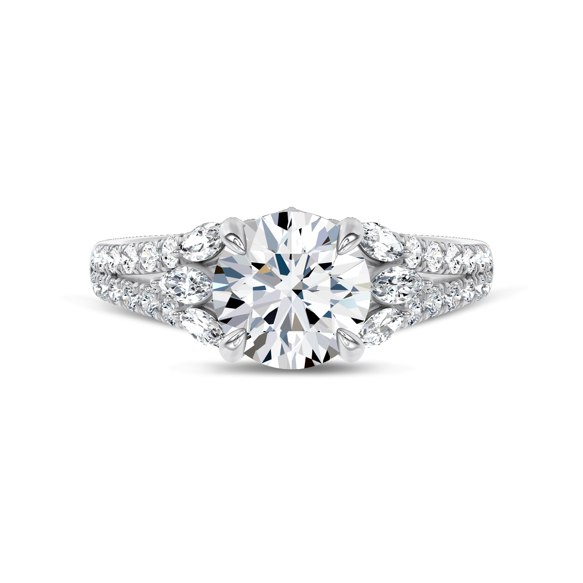 Blooming Marquise Pave Engagement Ring by Christian Siriano