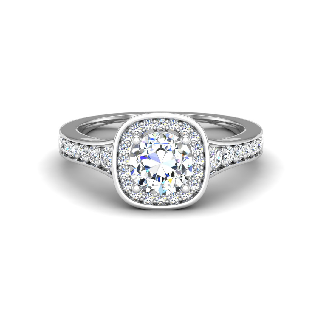 Amira Bezel Halo Engagement Ring