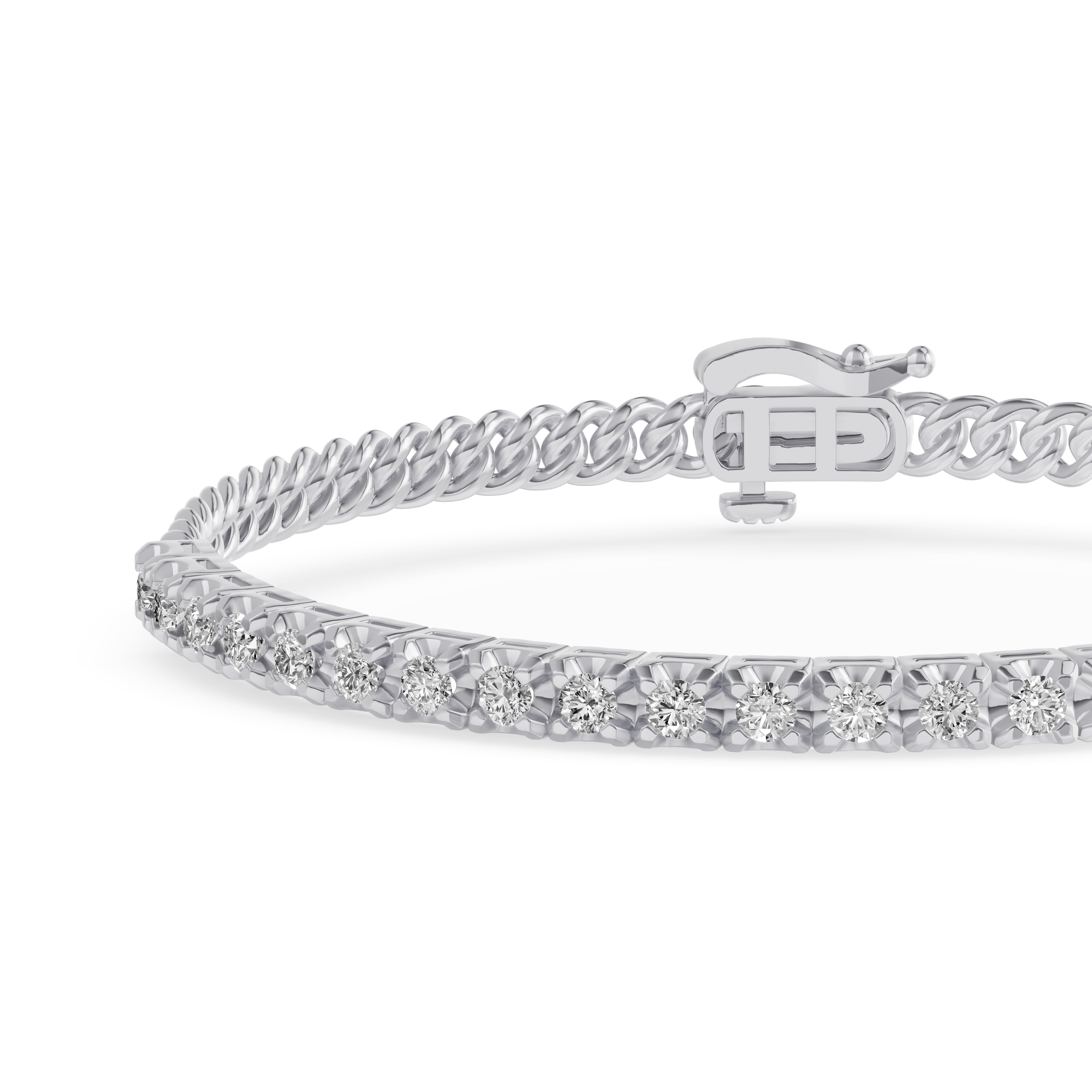Sculpted Diamond Cuban Link Bracelet (1.50 ct. tw.)