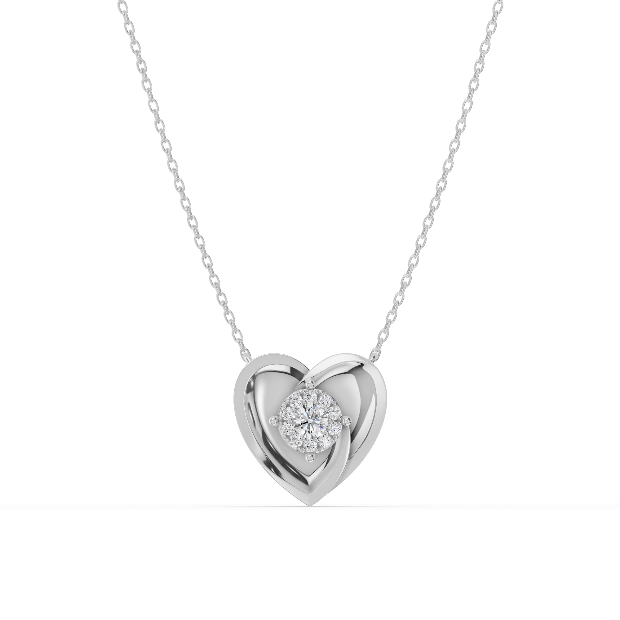 Spira Pave Halo Heart Necklace