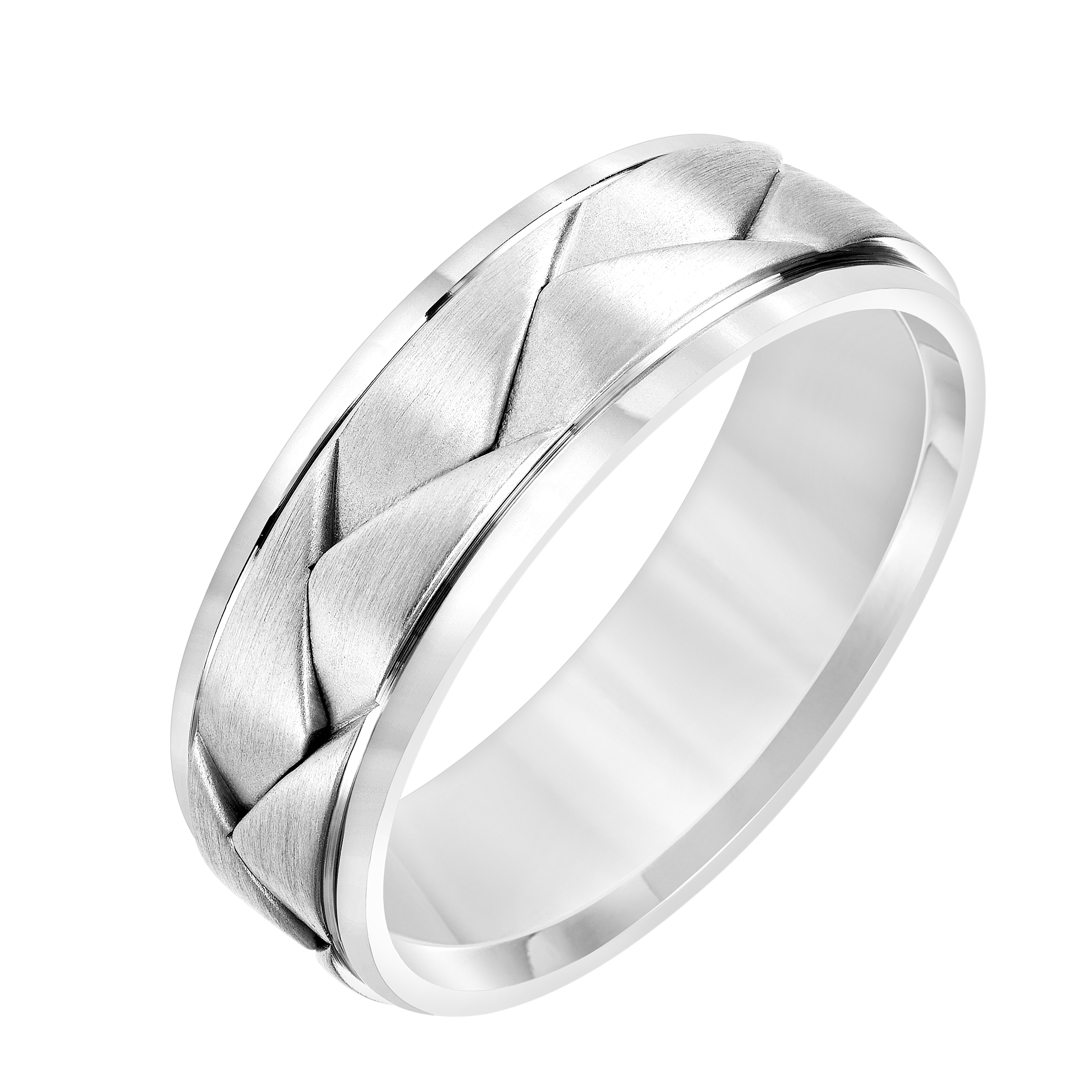 Brushed Wide Braid With Polished Edges (7mm)