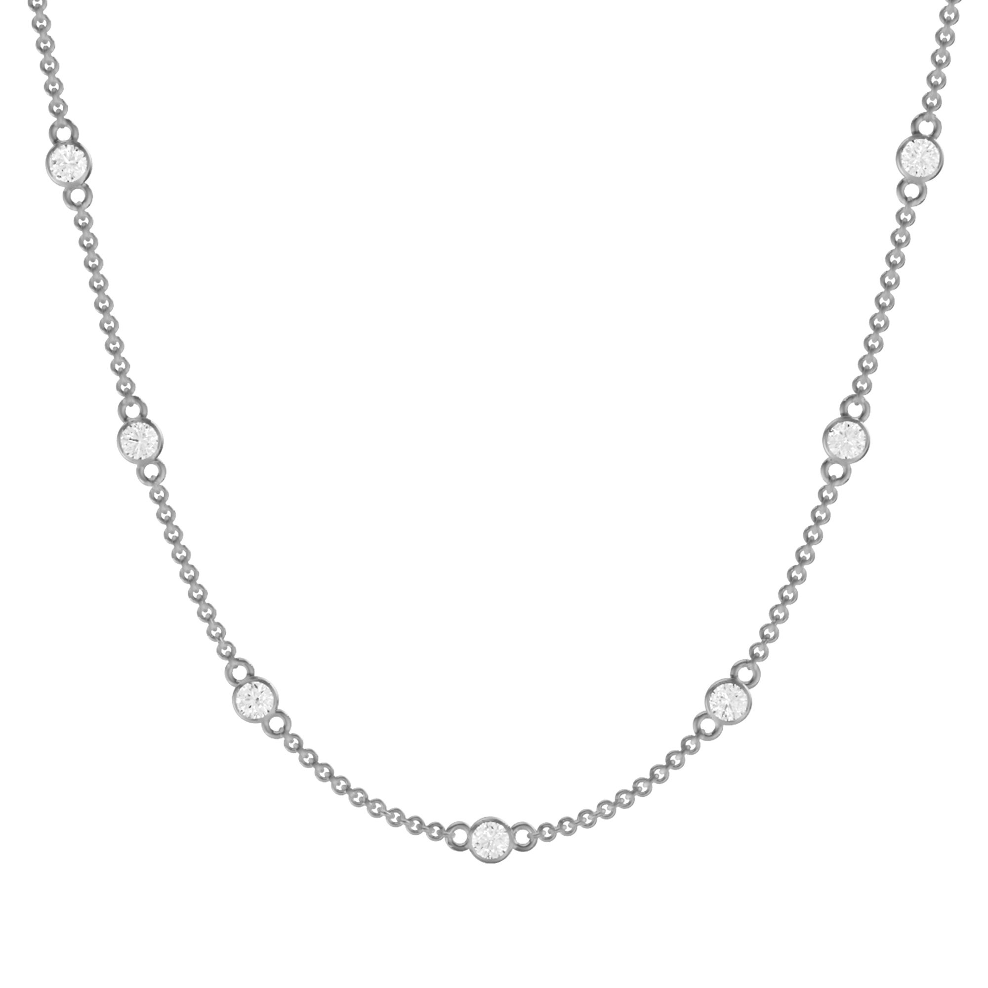 Bezel Lab Diamond Station Necklace