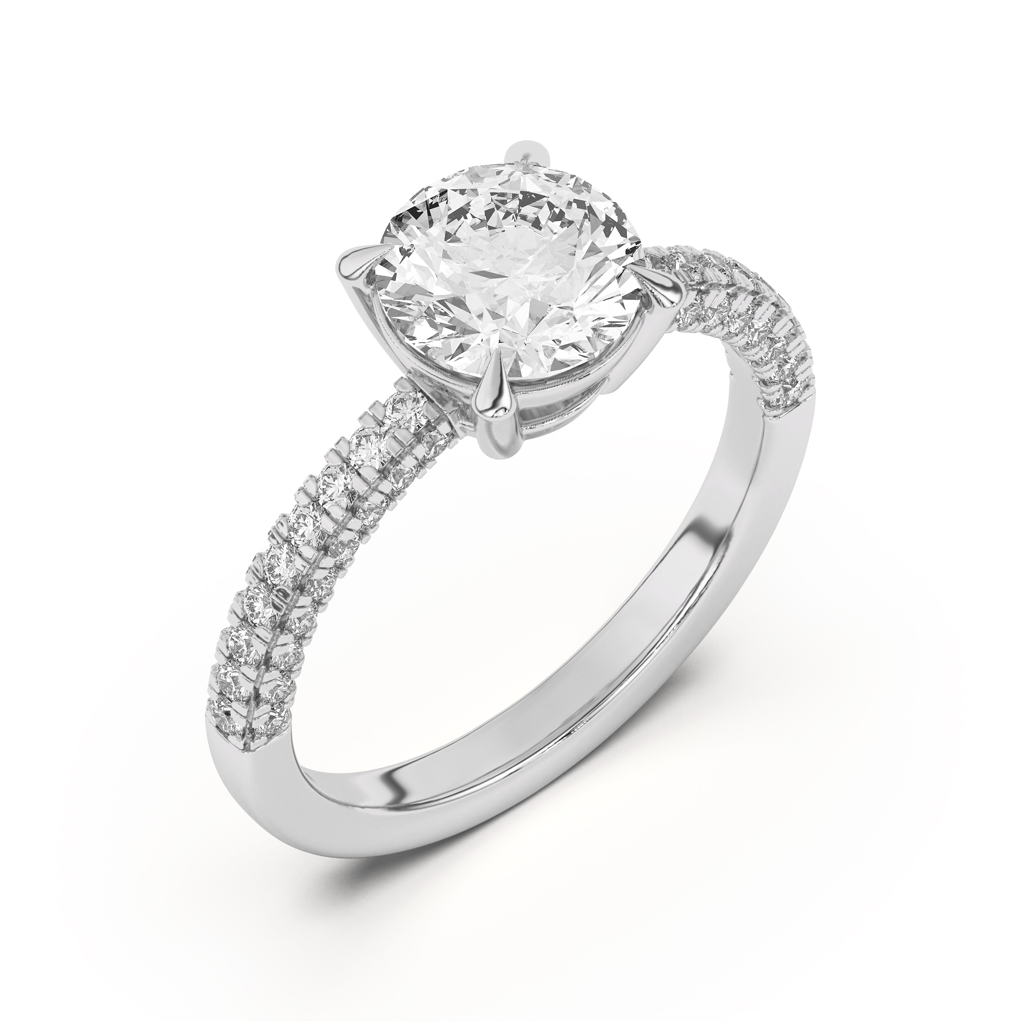 Trio Diamond Engagement Ring