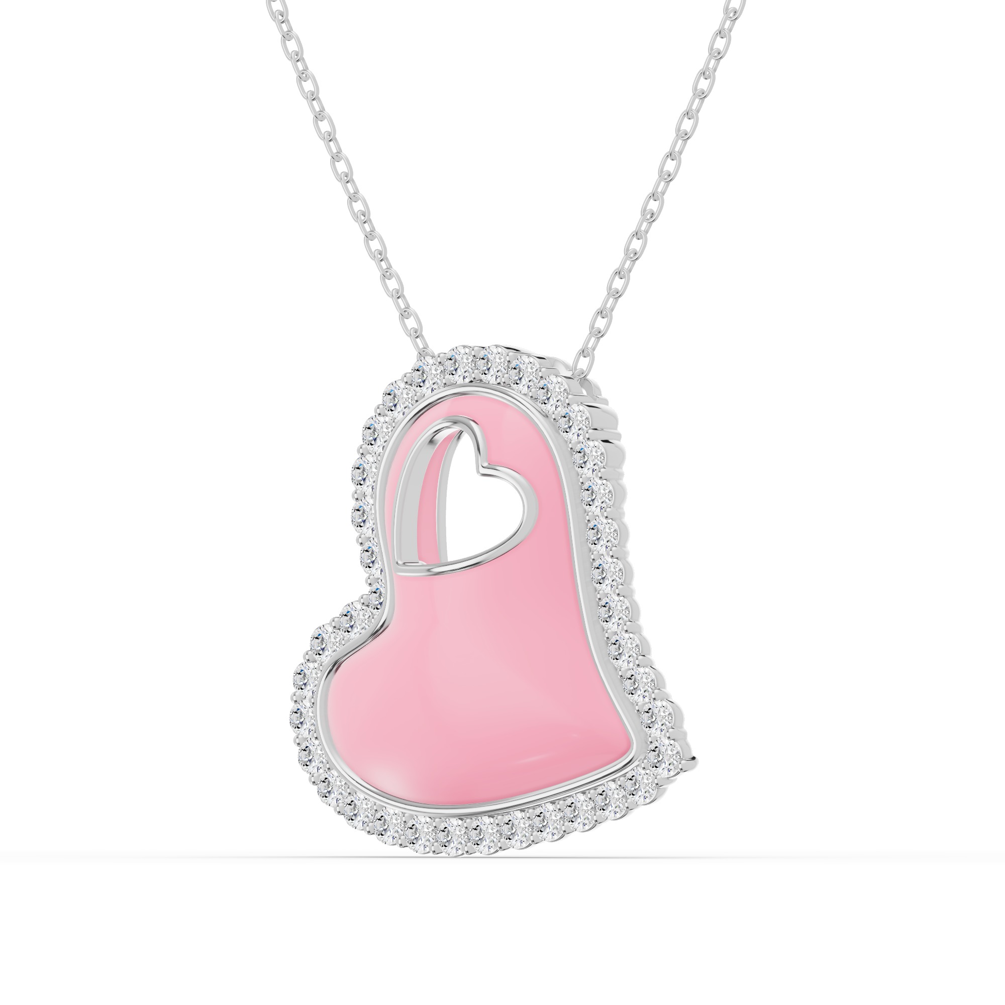 Cherish Pavé Heart Necklace