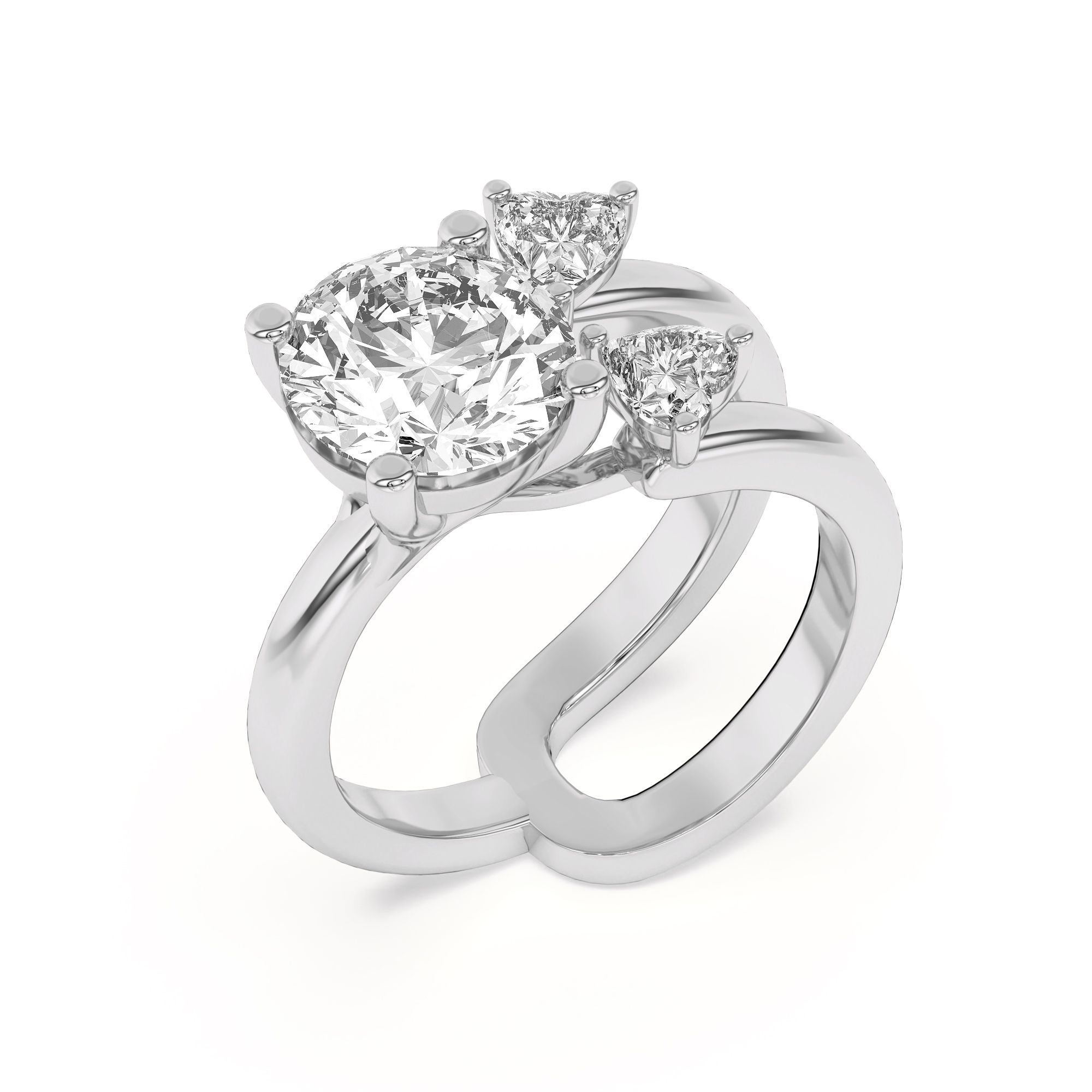 Tor Heart Duo Engagement Ring