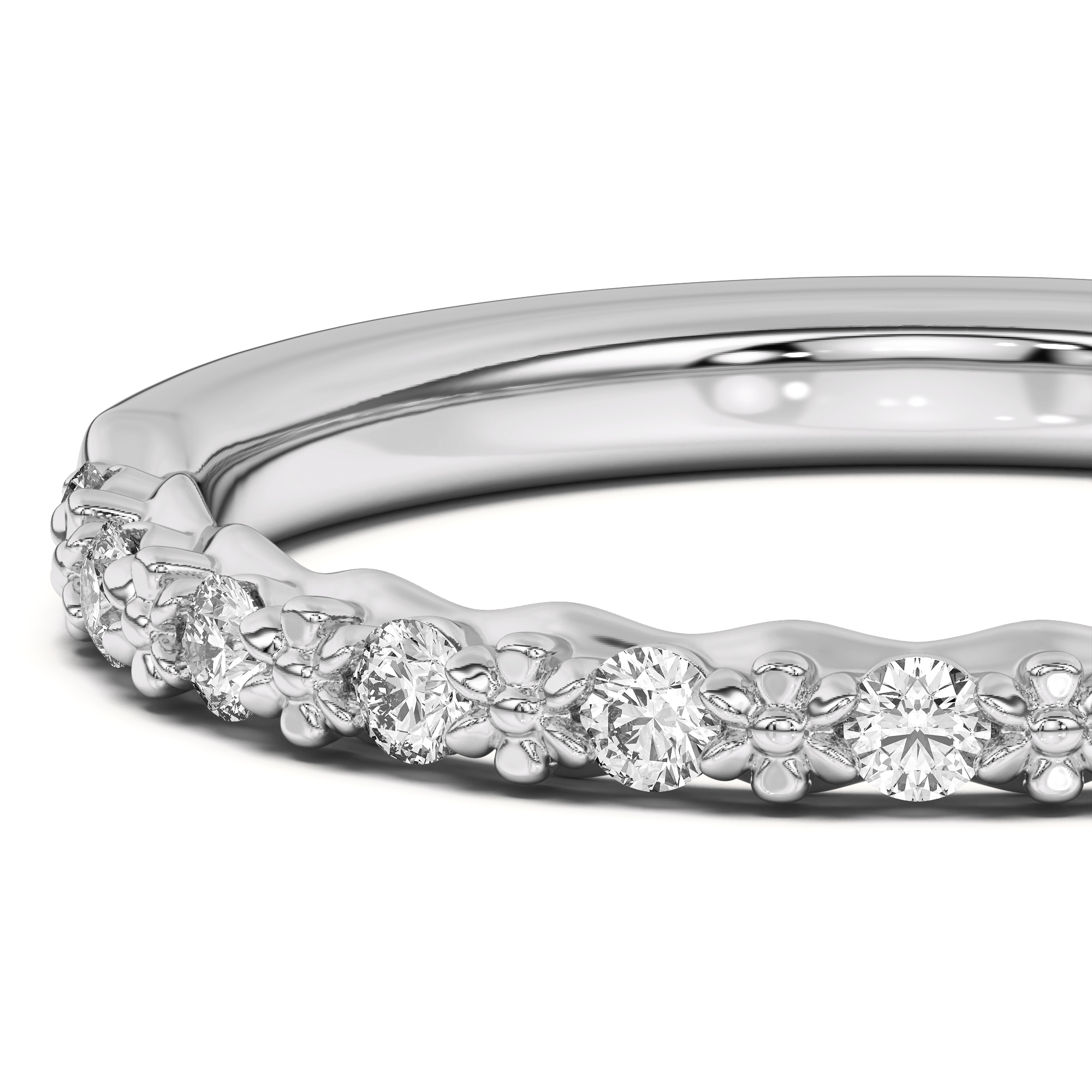 Blooming Petal Pave Band