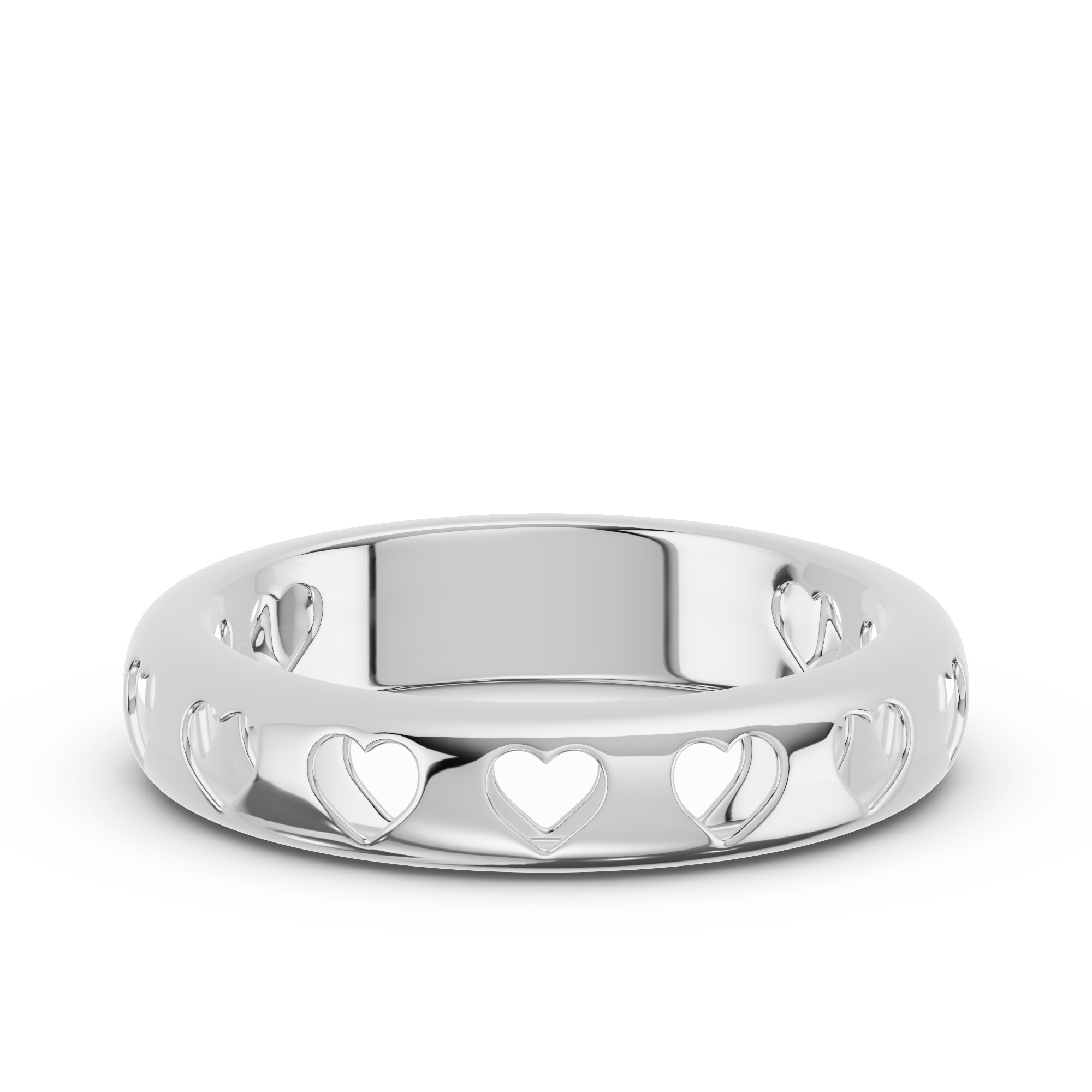 Eternity Heart Cutout Silver Band